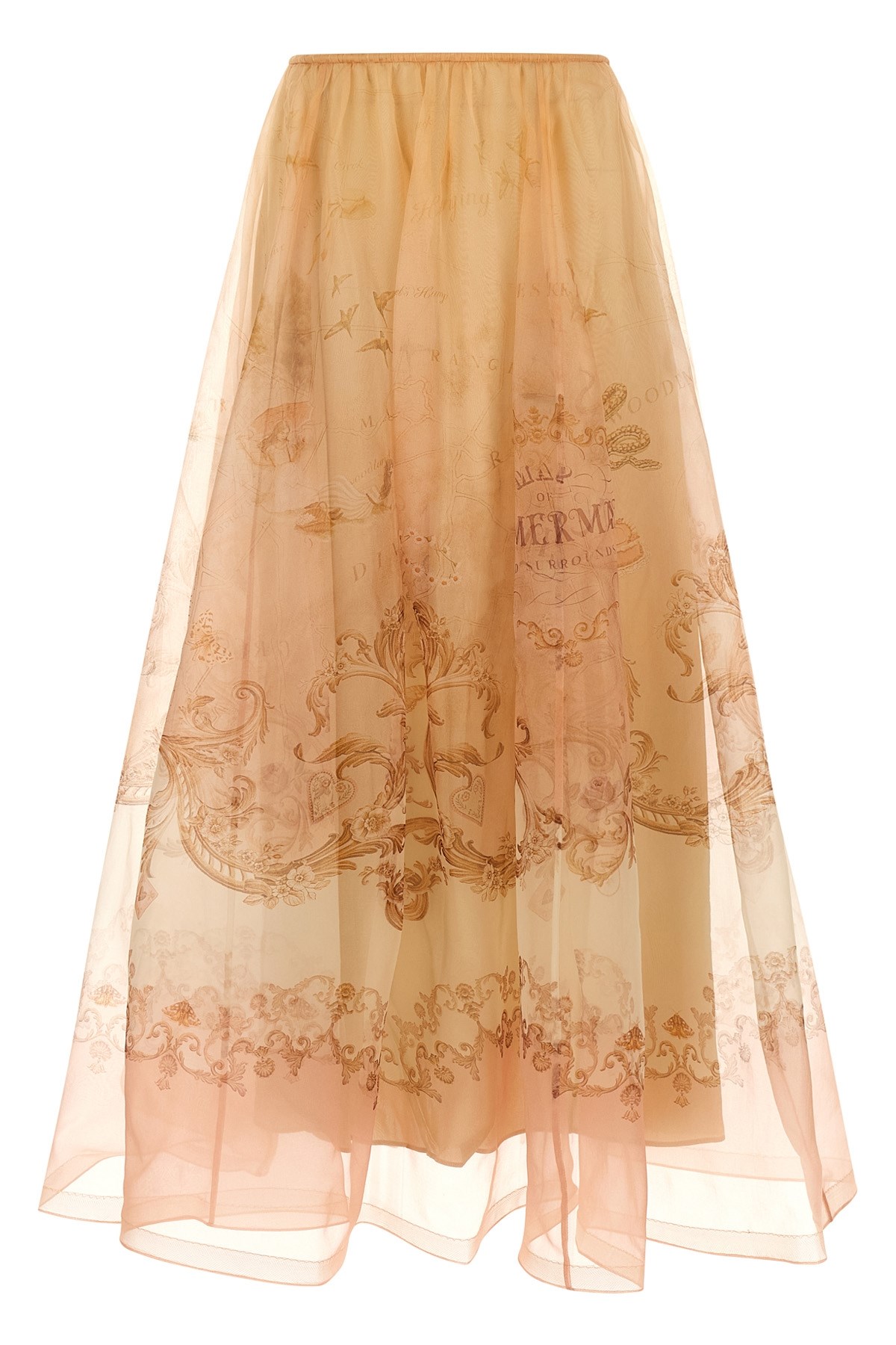 Zimmermann Hypnotic Organza Maxi Skirts Beige In Neutral