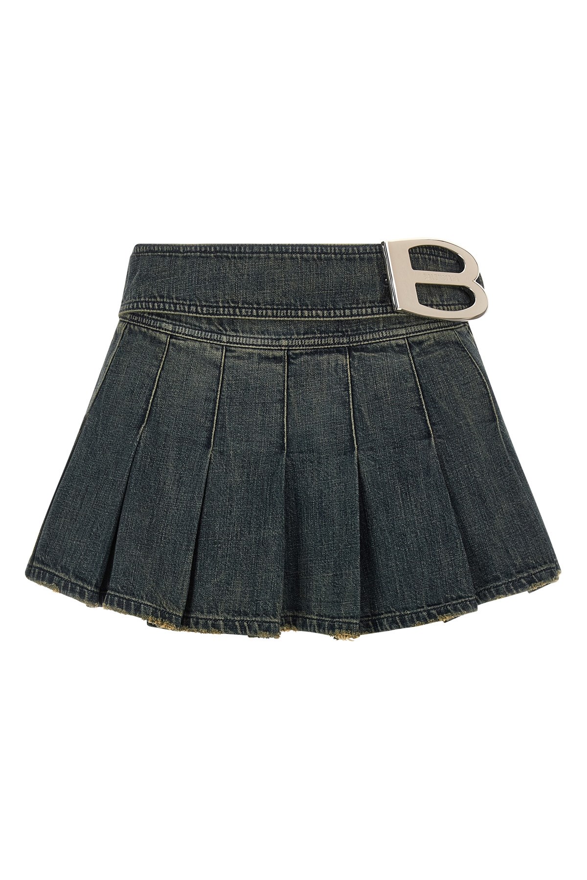 Balenciaga 'buckle Pleated' Skirt In Blue