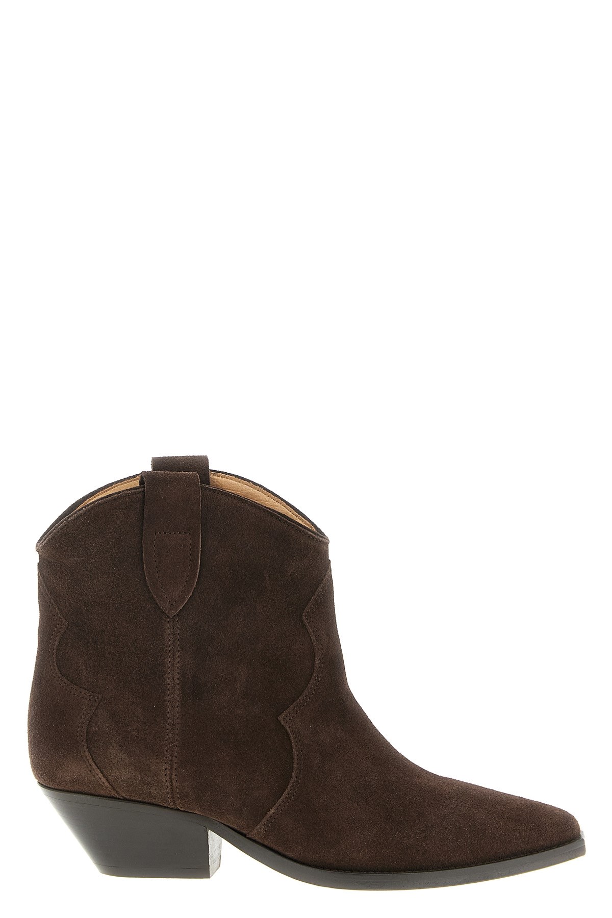 Isabel Marant Dewina Suede Cowboy Ankle Boots In Brown