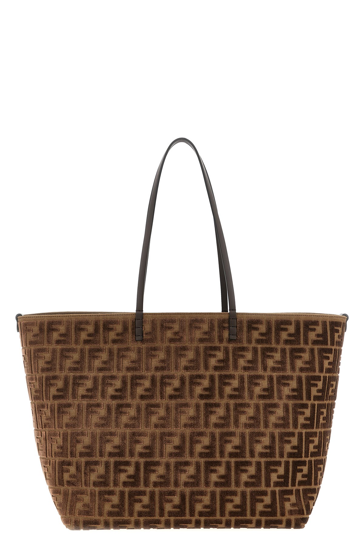 Fendi Reversible Shopping Tote Dual Handles In Brown