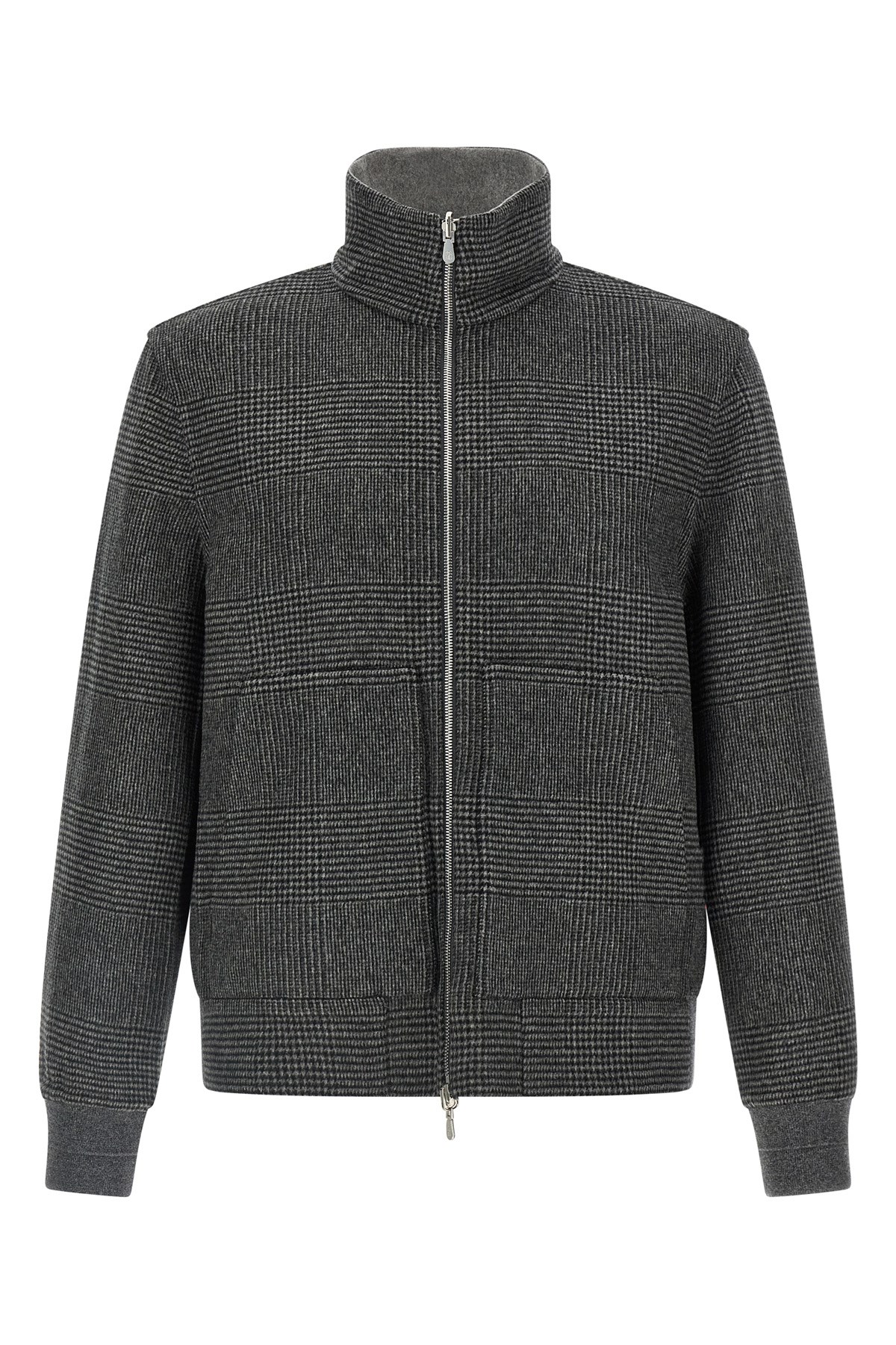 Brunello Cucinelli Cashmere Reversible Bomber Jacket Puffer Jackets Gray In Gray