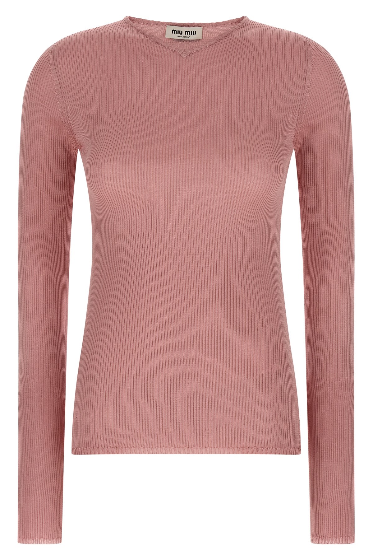 Miu Miu Silk Sweater In Pink