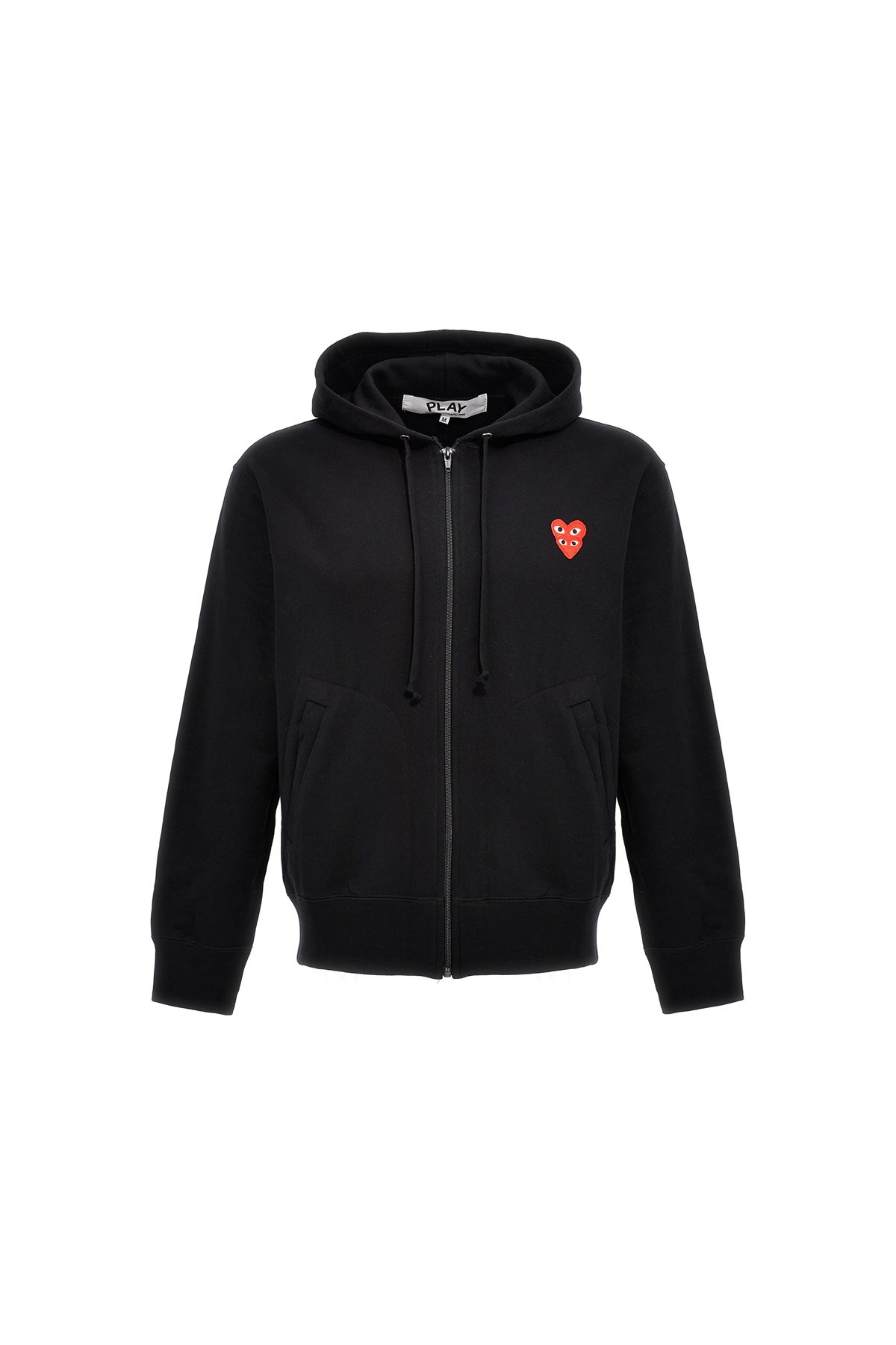 Comme Des Garçons Play Sweatshirt Double Red Emblem In Black