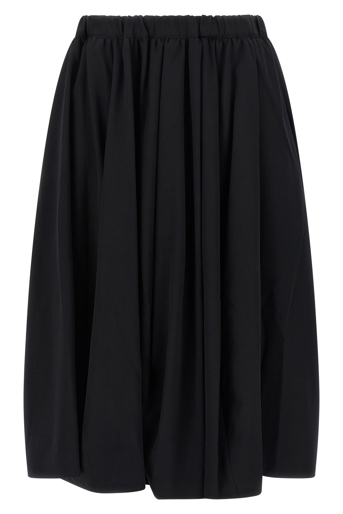 Comme Des Garçons Soft Pleated Skirt Elastic Waistband In Black