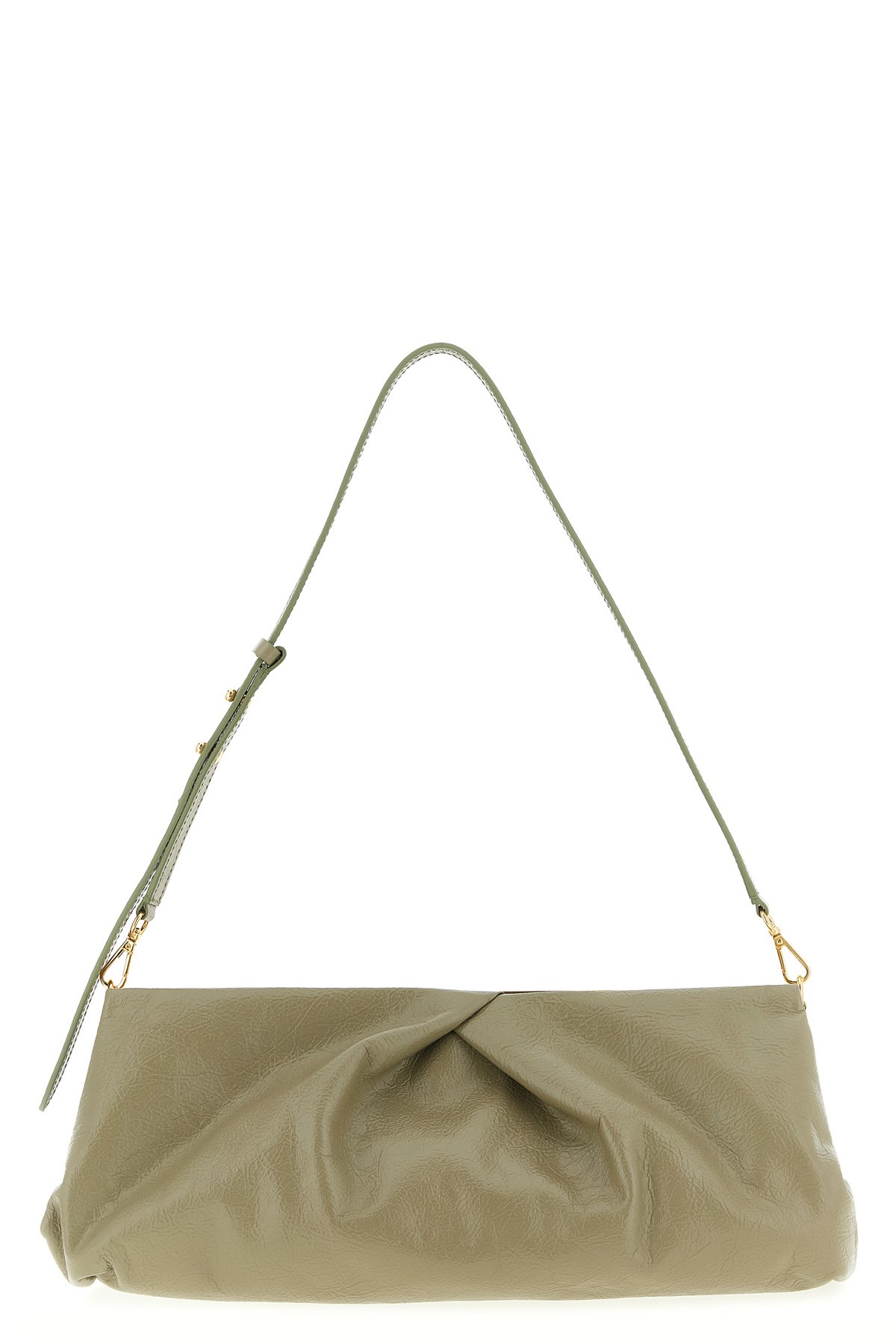Dries Van Noten Large Textured Clutch Adjustable Strap In Green