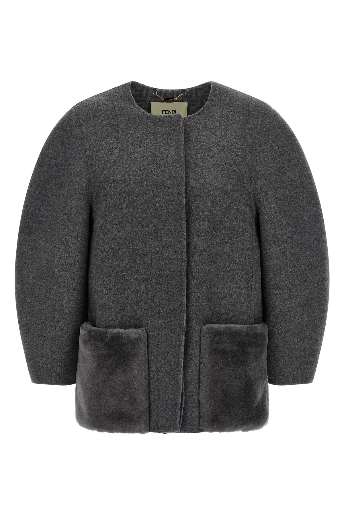 Fendi Women Blouson Cocoon In Gray