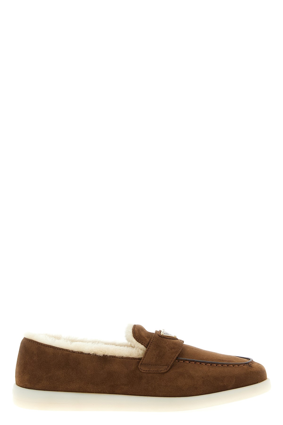 Prada Suede Loafers In Brown
