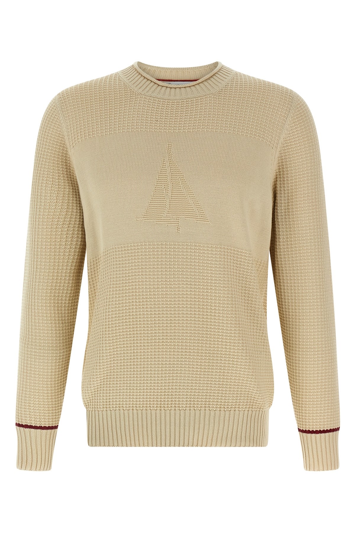 Brunello Cucinelli Waffle Stitch Cotton Sweater Sweaters And Cardigans Beige In White