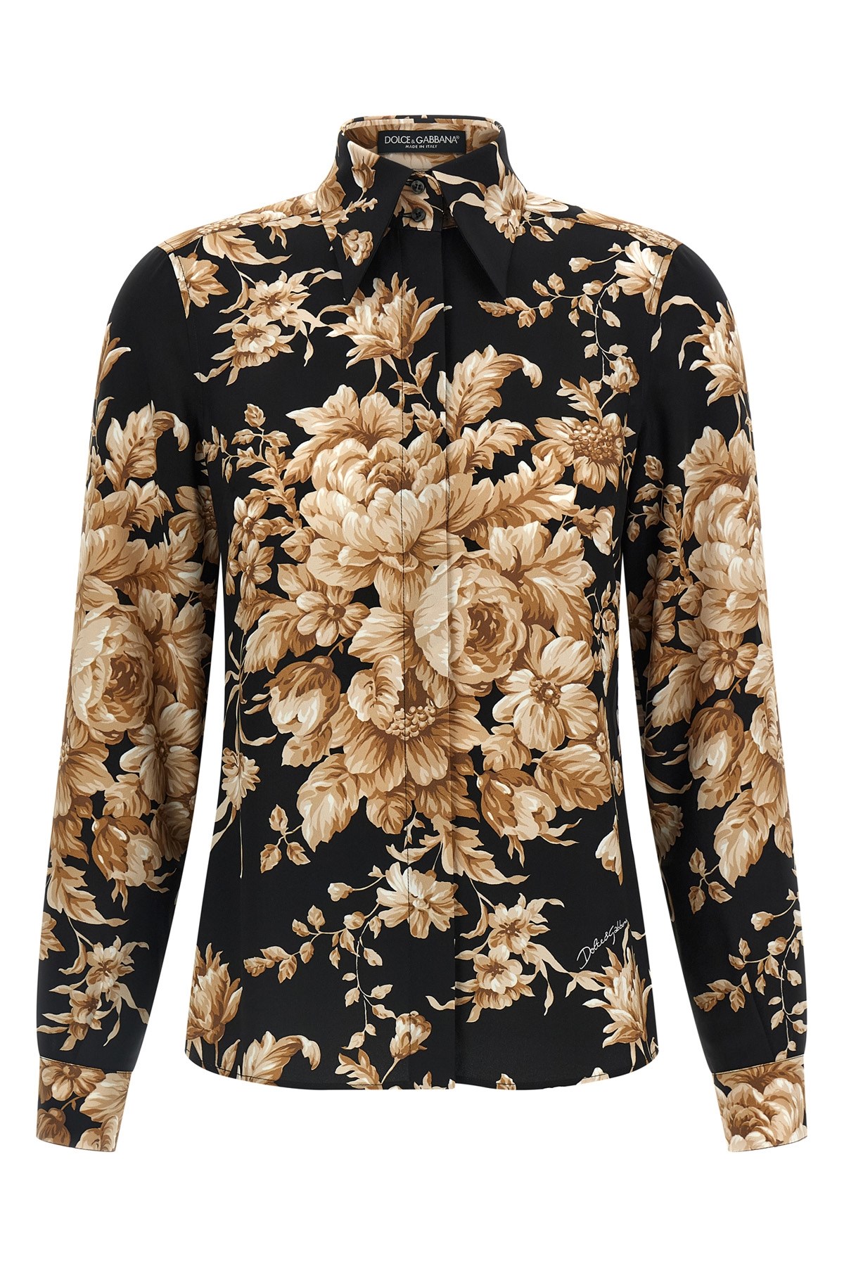 Dolce & Gabbana Charmeuse Shirt Shirt And Blouse Multicolor In Black