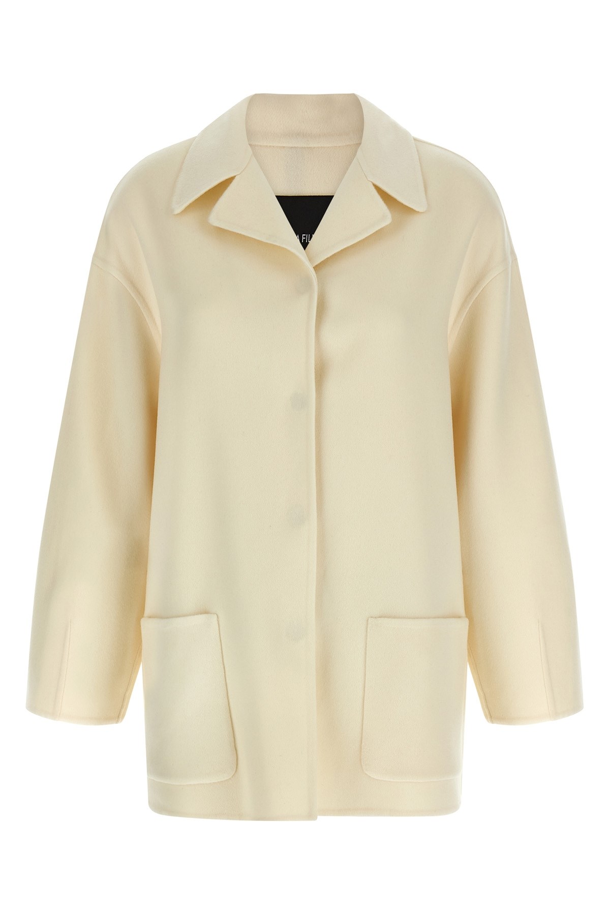 Fabiana Filippi Luxurious Cashmere Outerwear Featuring Collar In White