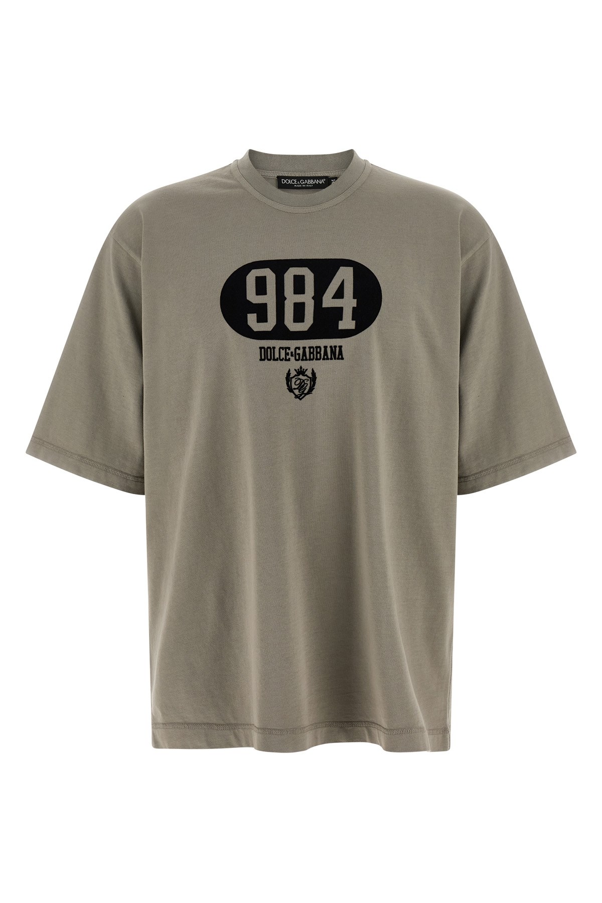 Dolce & Gabbana Graphic Crew Neck Short Sleeve T-shirt In Gray