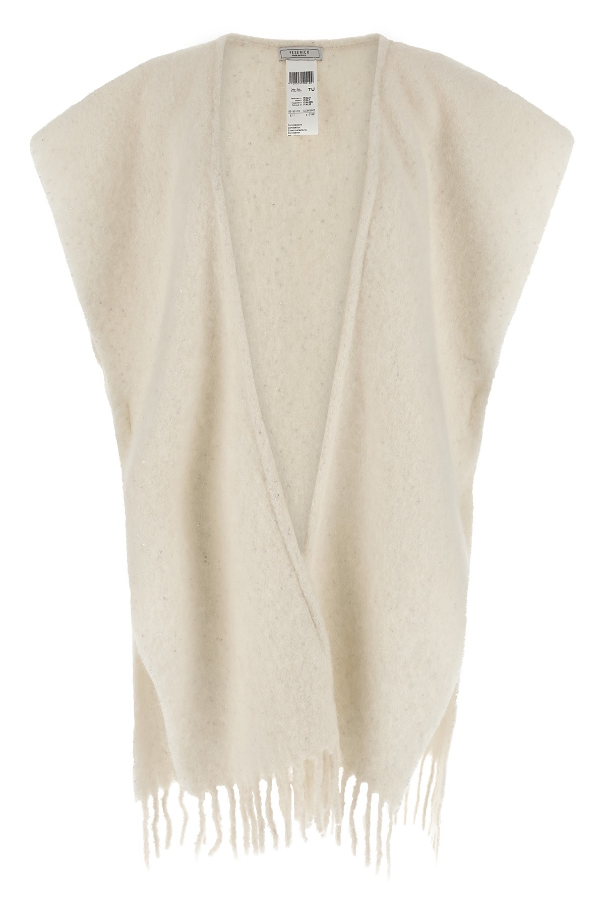 Peserico Circular Gauze Cape In Brown