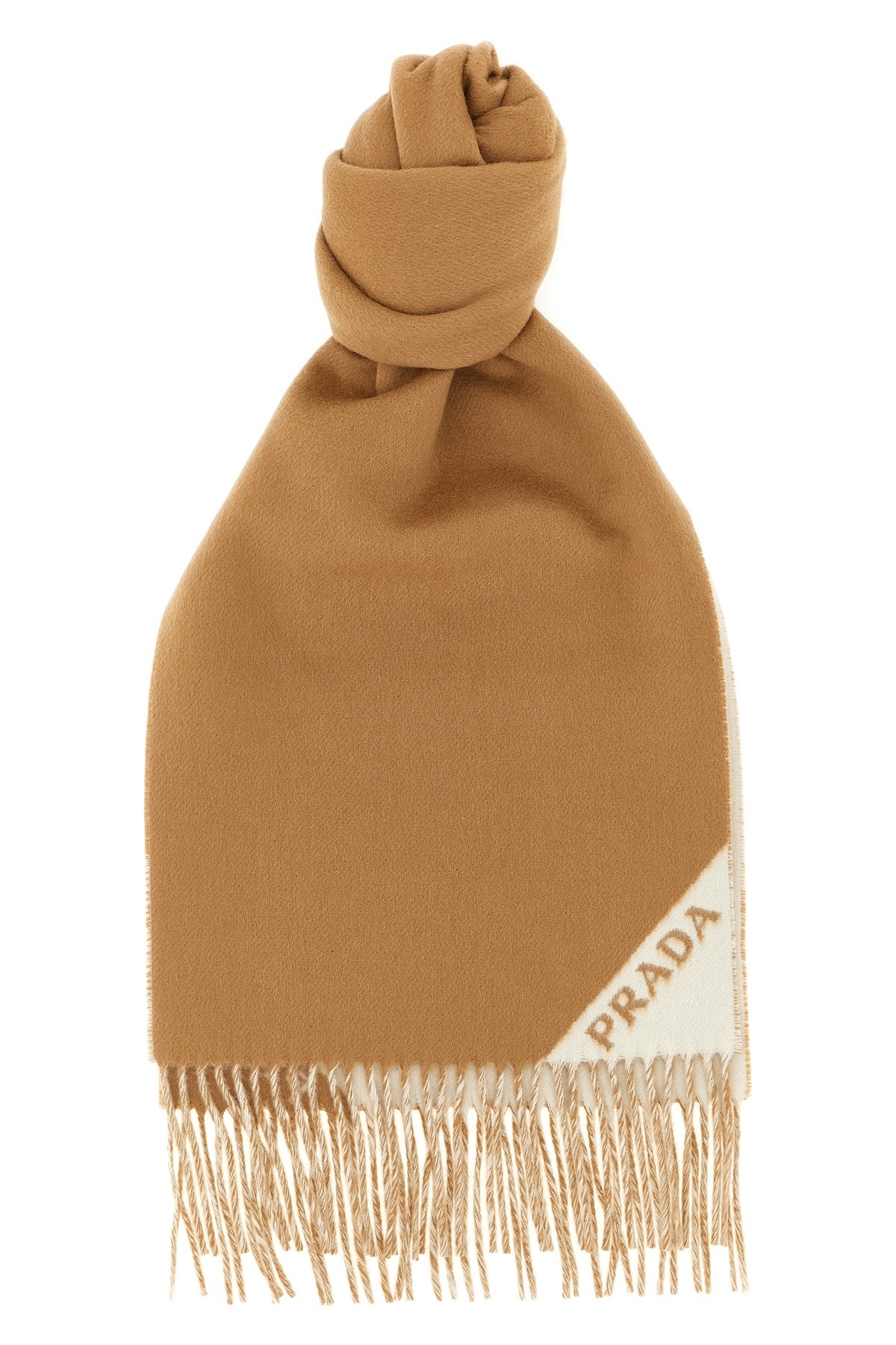 Prada Double-sided Scarf In Brown