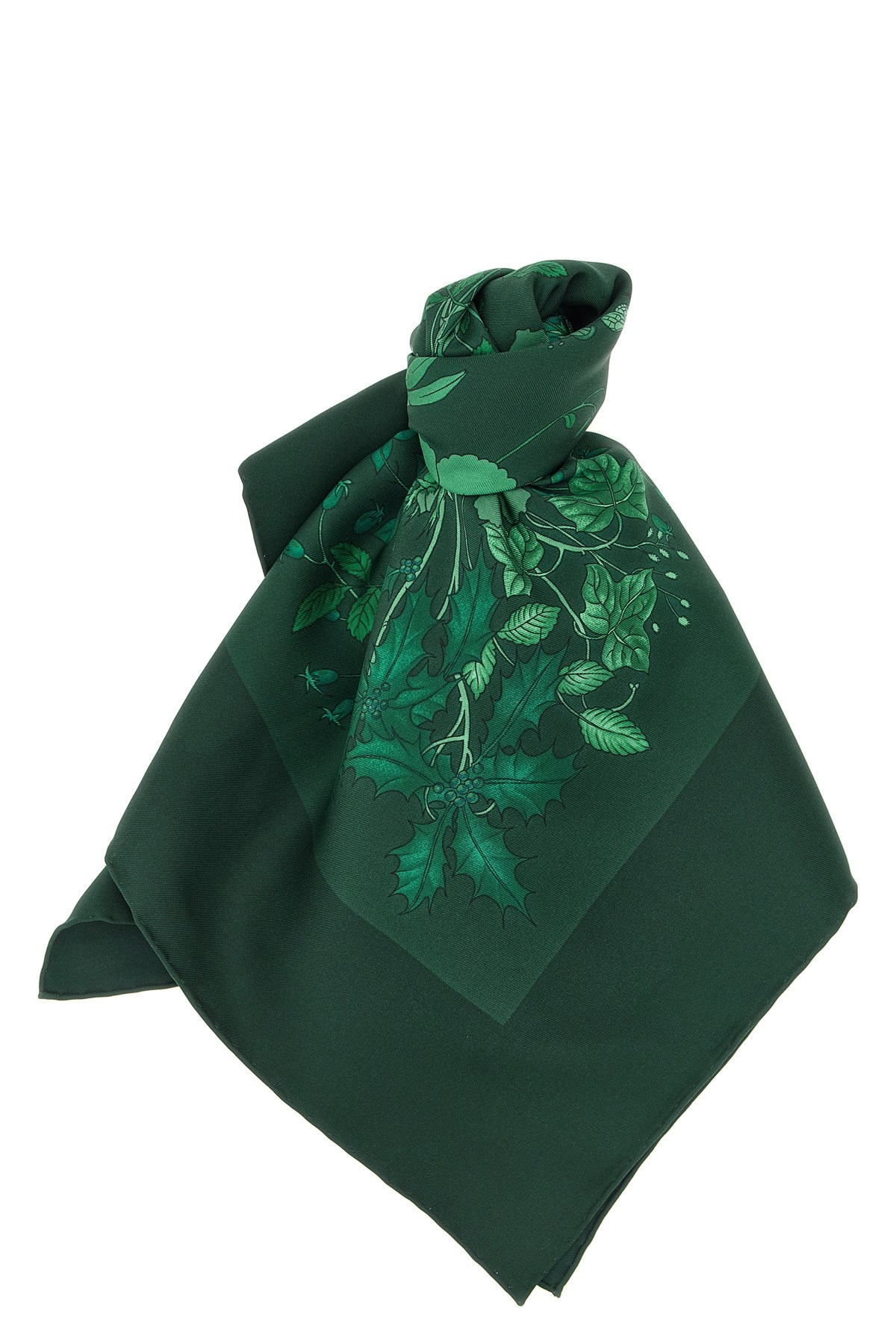Gucci Flora Carriage Silk Scarf In Green