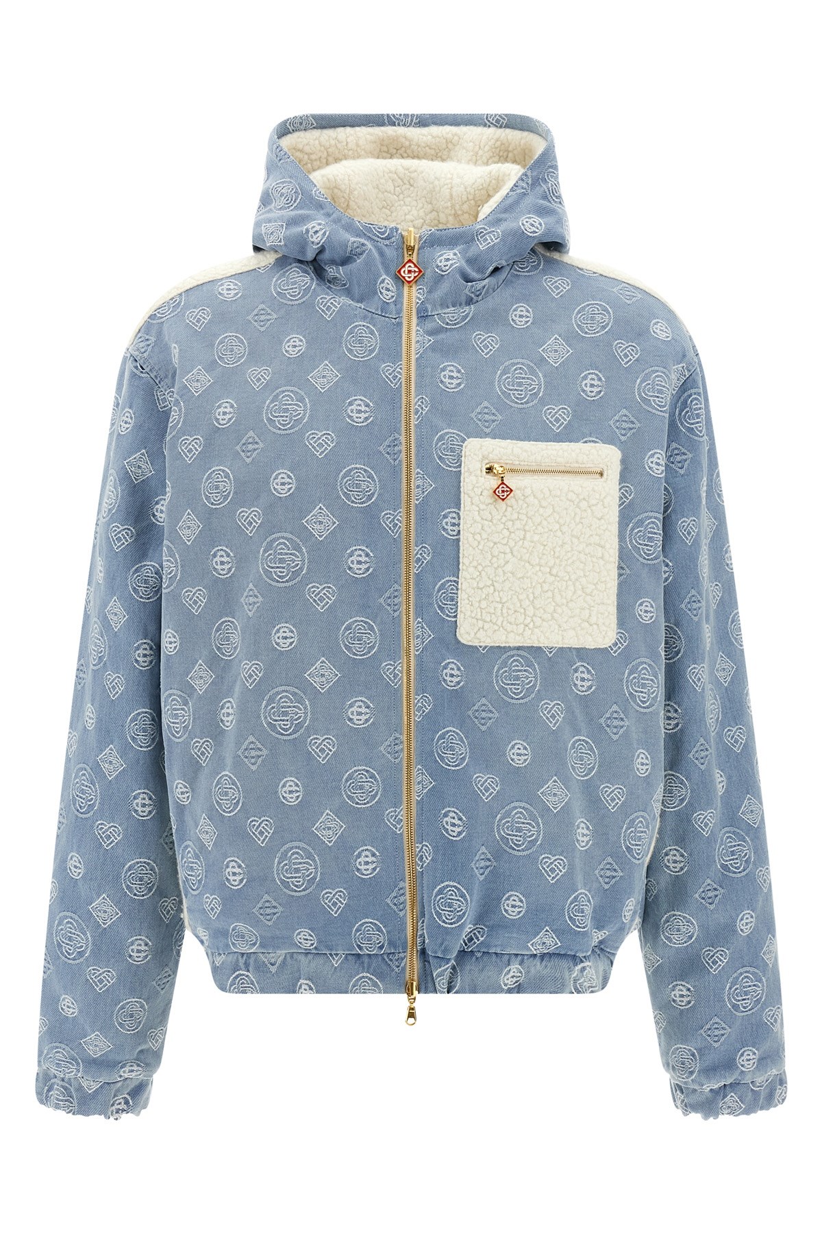 Casablanca Monogram Reversible Jacket Puffer Jackets Multicolor In Blue