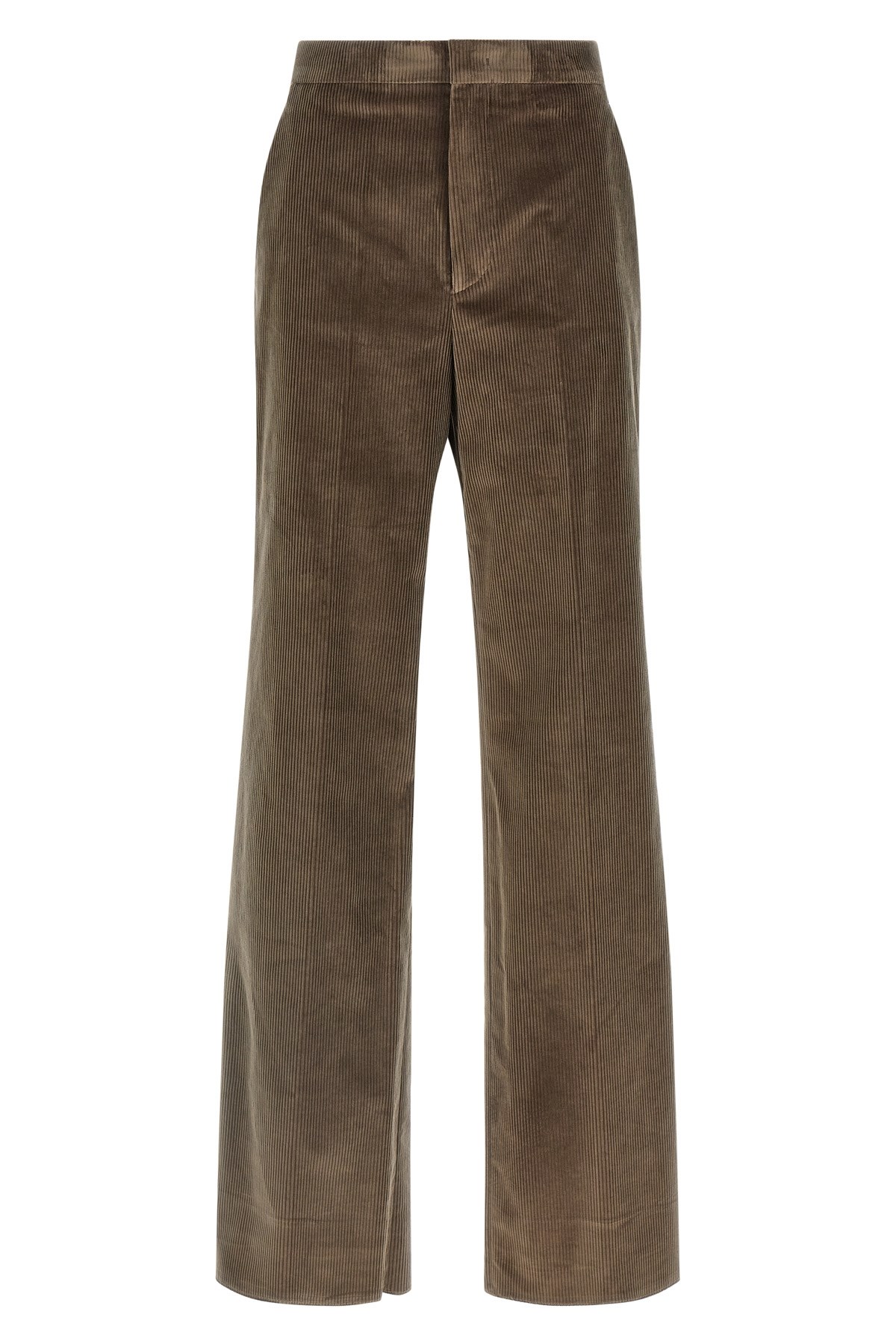 Tagliatore Wide Leg Corduroy Trousers And Pockets In Brown