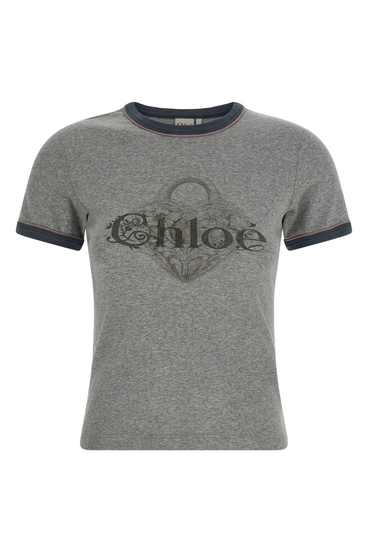 Chloé Baby Fit Logo T-shirt In Cotton Jersey In Gray