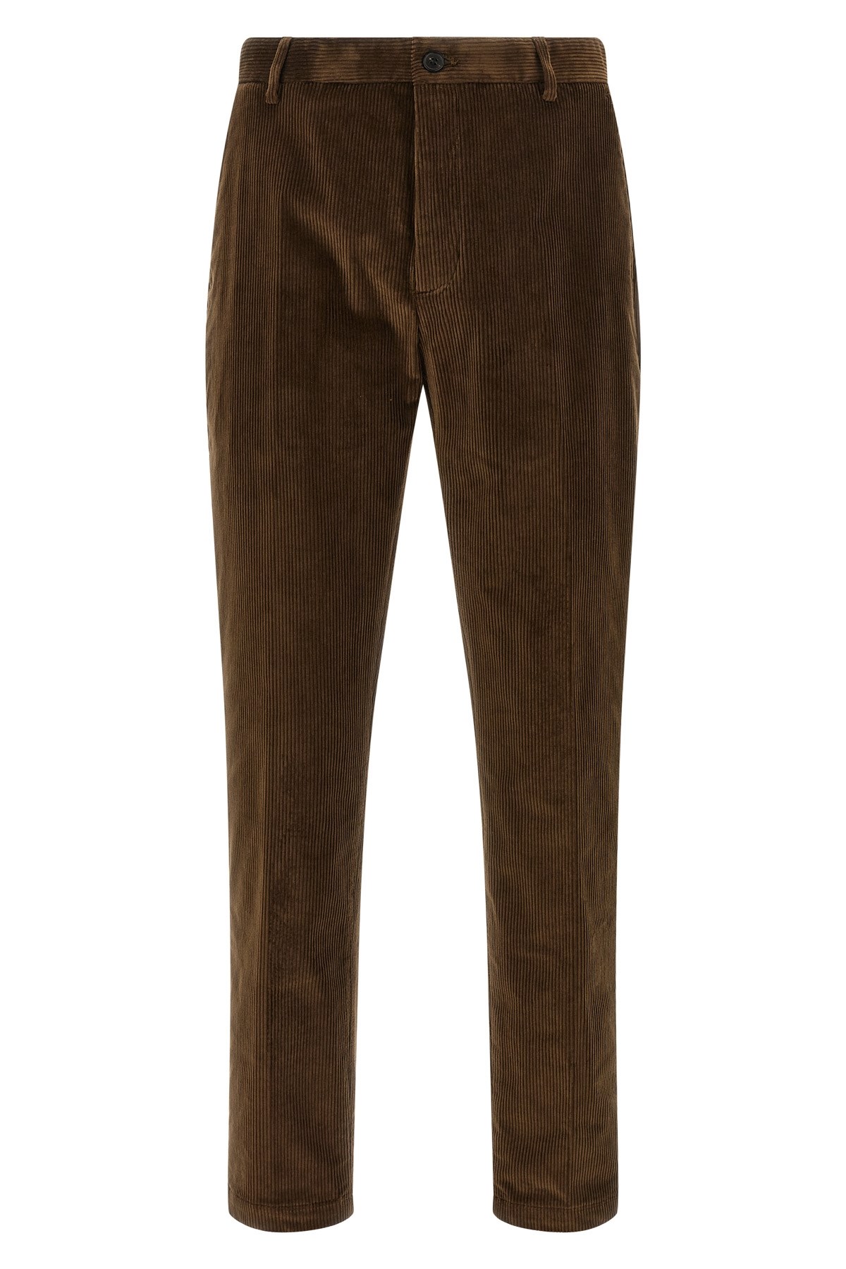 Department Five Pleat Logo-patch Trousers In Brown