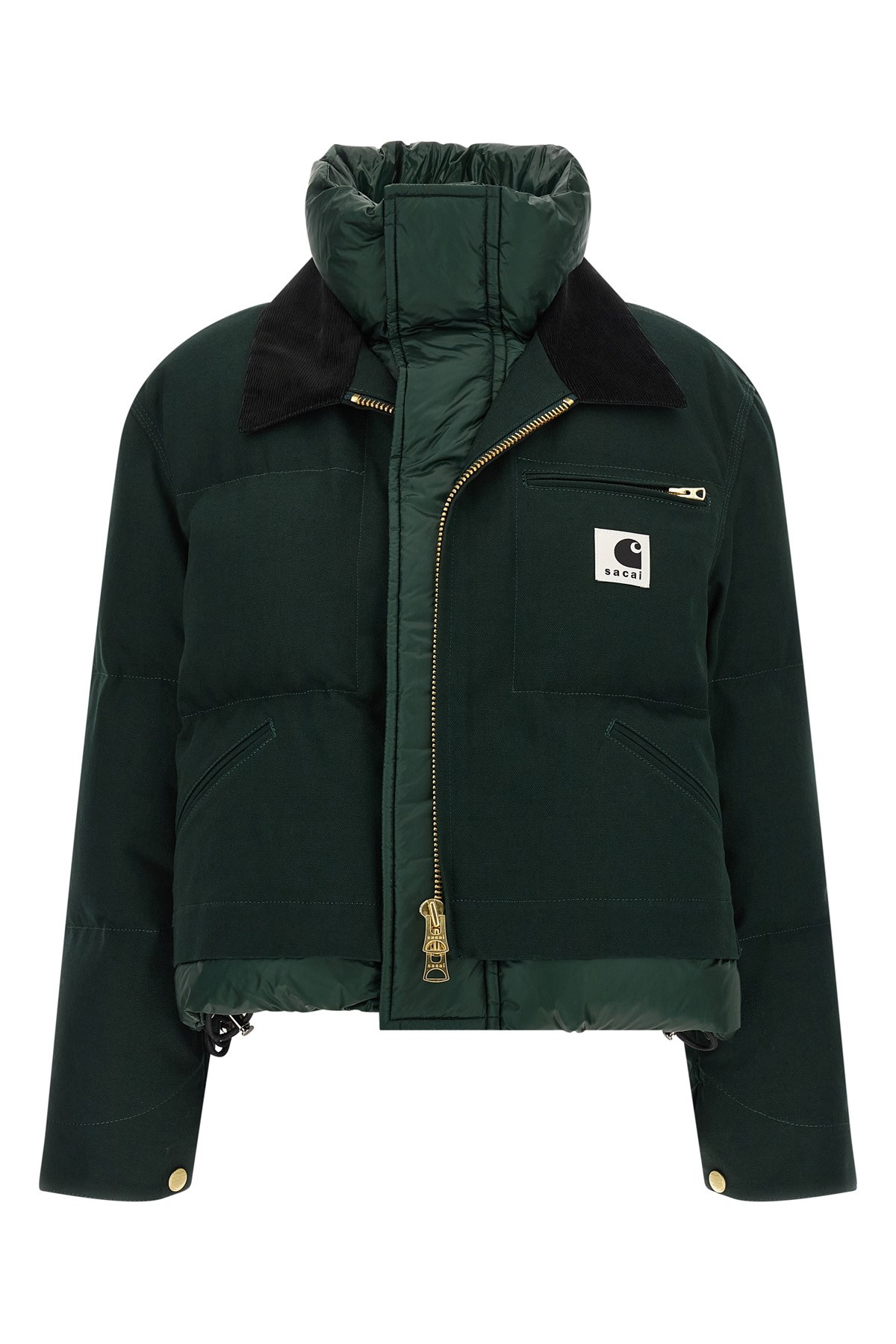 Sacai X Carhartt Wip Capsule Double-layer Jacket In Green