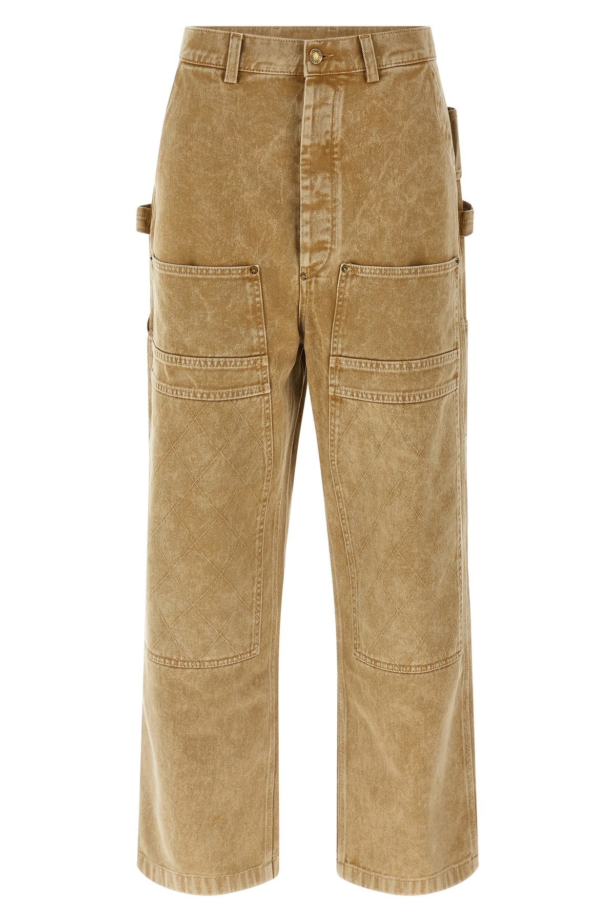 Moschino Wide Leg Cargo Trousers And Pockets In Brown