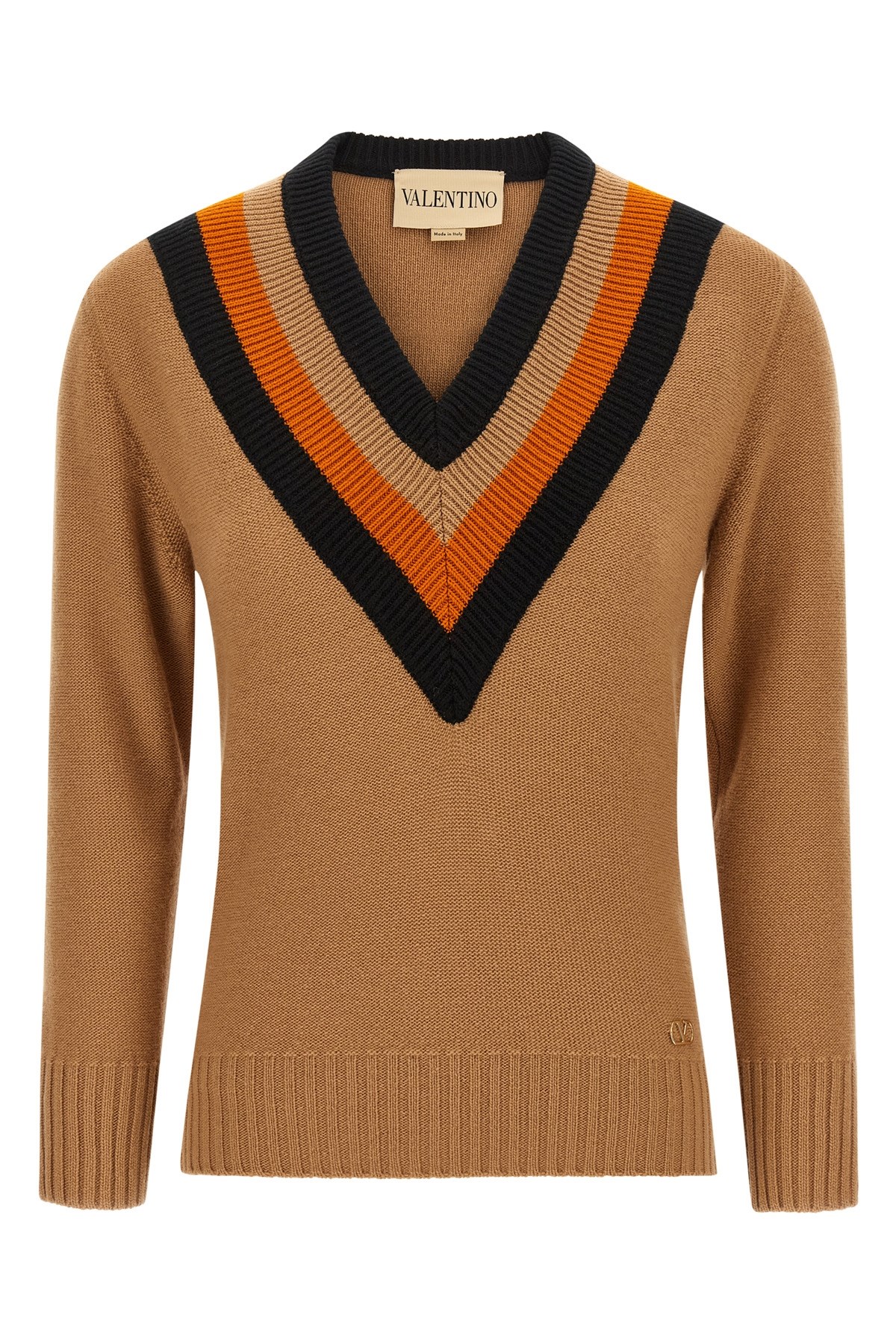 Valentino Garavani Wool Sweater Sweaters And Cardigans Beige In Neutral