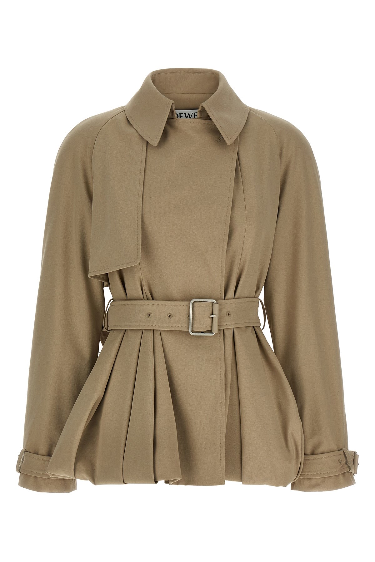 Loewe Balloon Trench Coat In Green