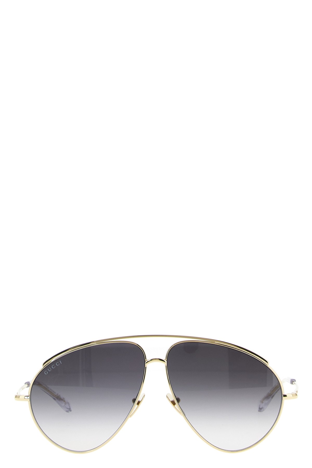 Gucci Gold Metal Aviator Sunglasses Women In Gold