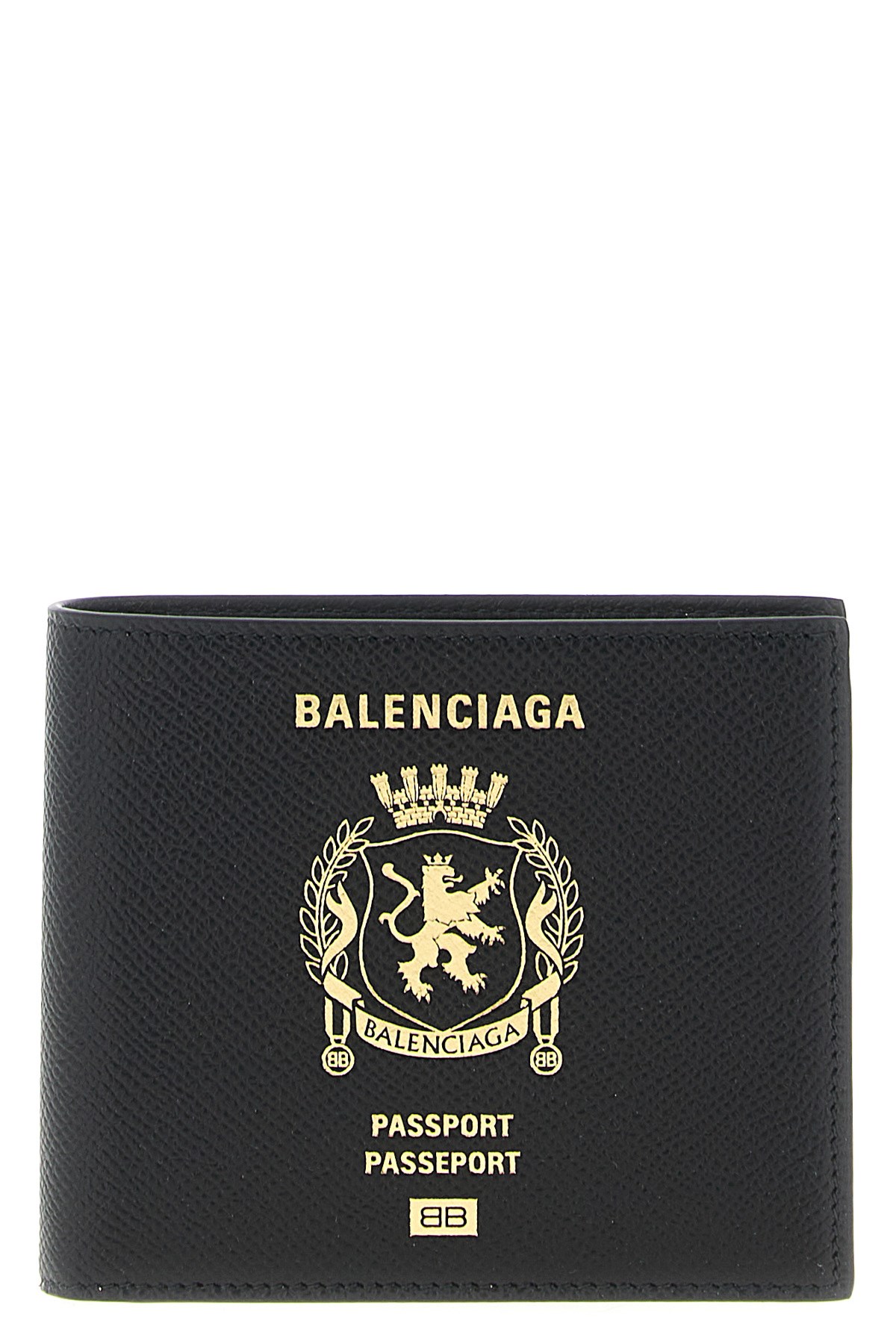 Balenciaga Passport-square Graphic Wallet In Black