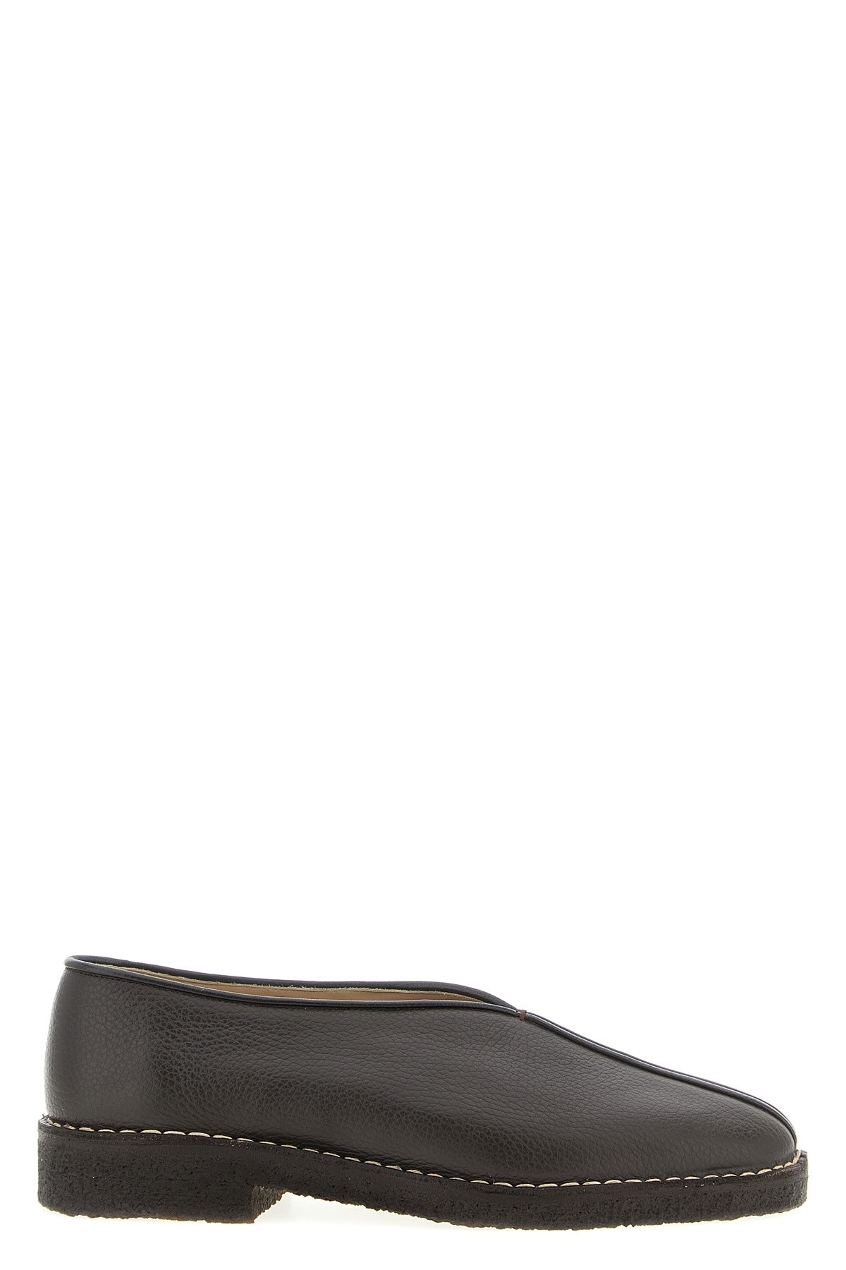Lemaire Piped Crepe Slippers In Black