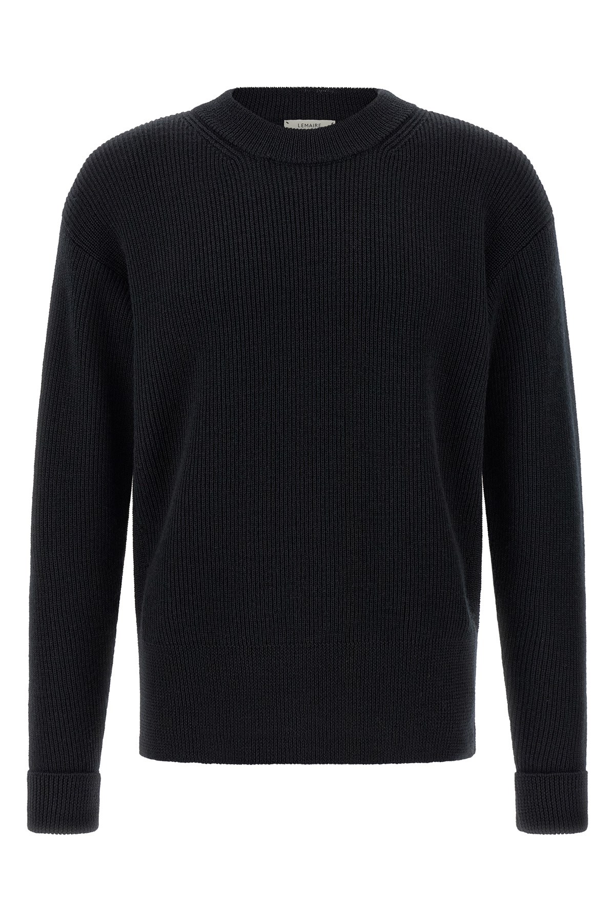 Lemaire Ribbed Wool Sweater In Black