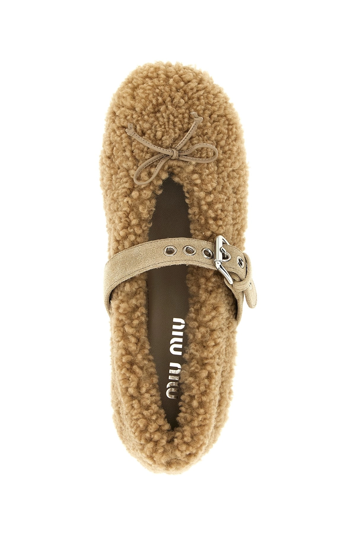 Miu miu Sheepskin ballet flats available on