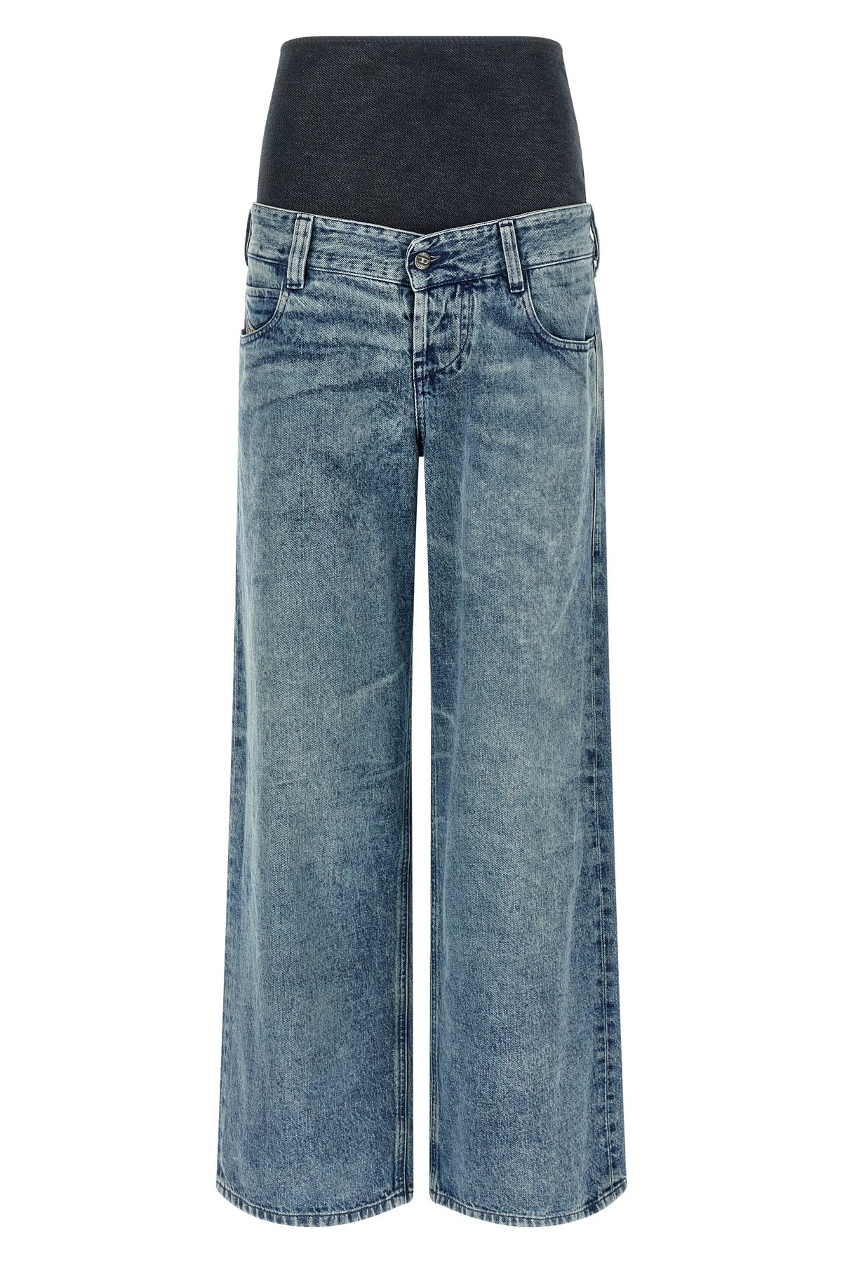 Diesel Stonewashed Cotton And Hemp Denim Jeans In Blue