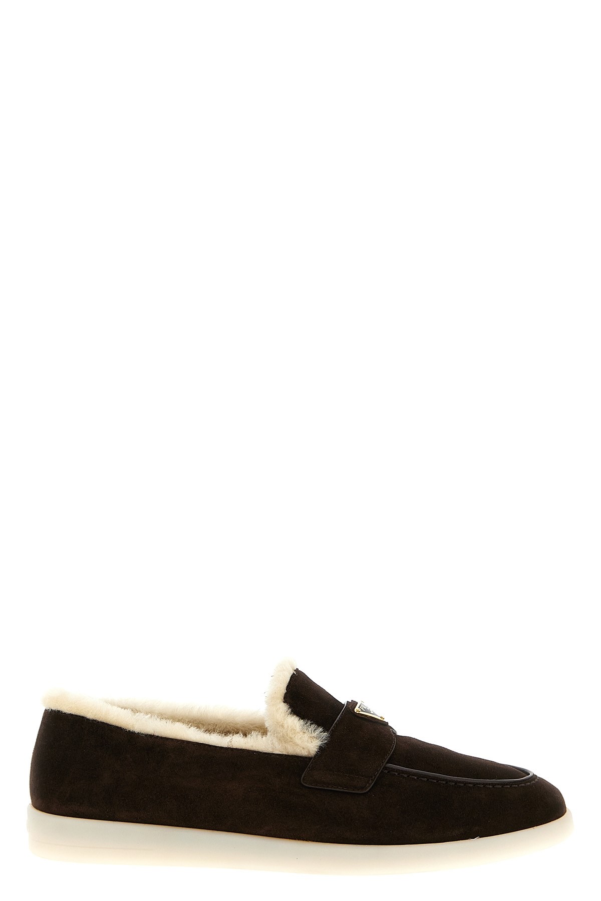 Prada Suede Loafers In Black