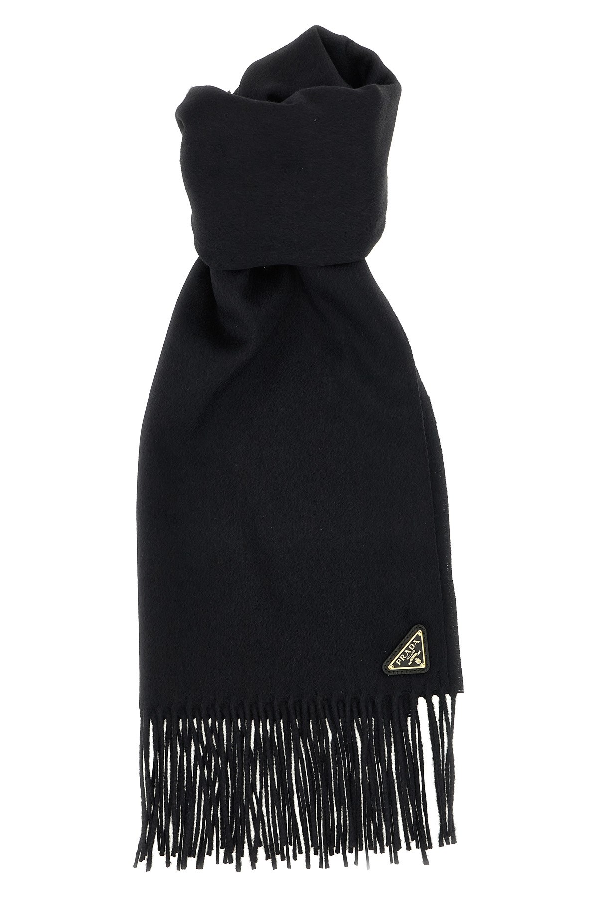 Prada Silk And Cashmere Scarf In Black