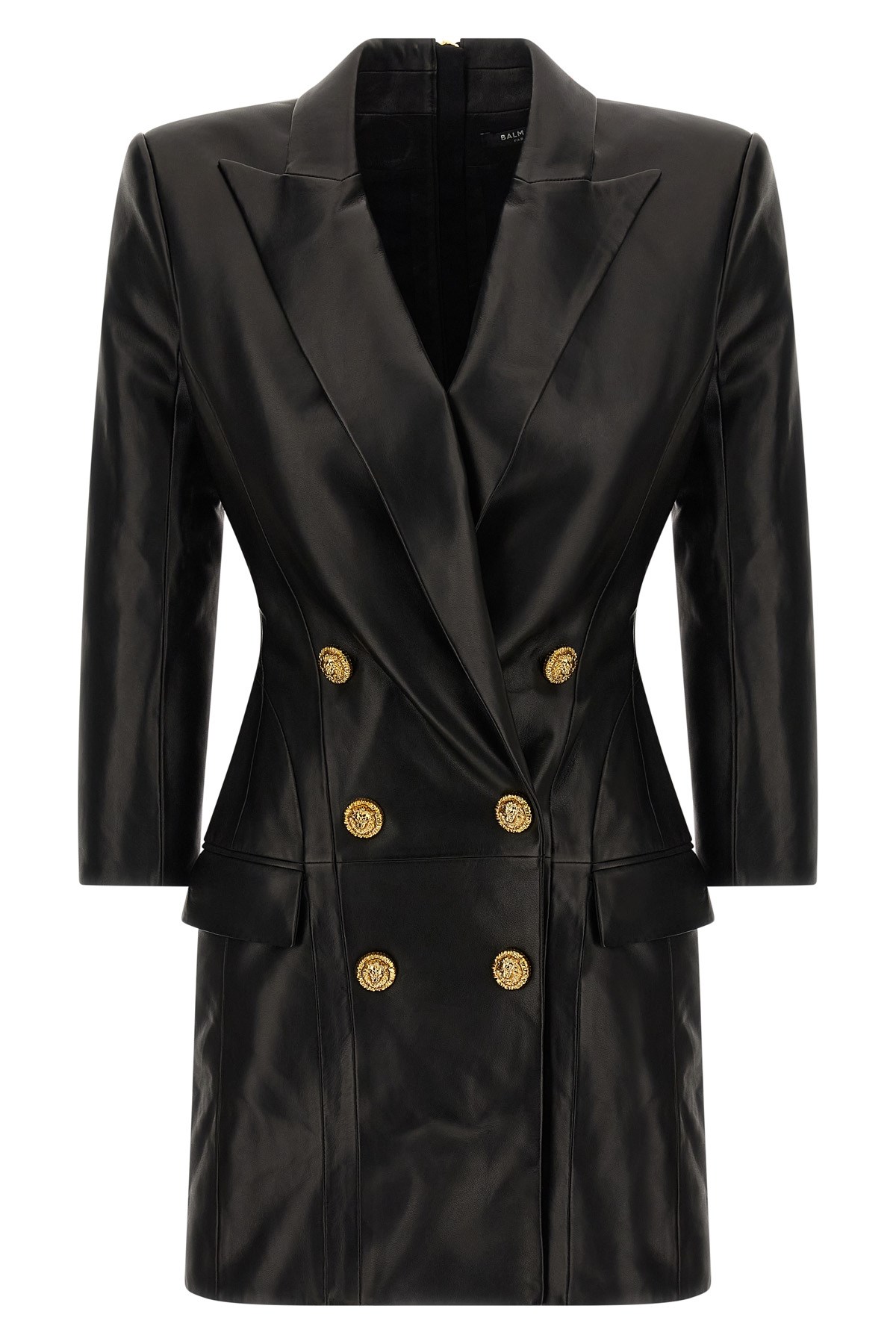 Balmain Tailored Double-breasted Blazer Style Dress In Black