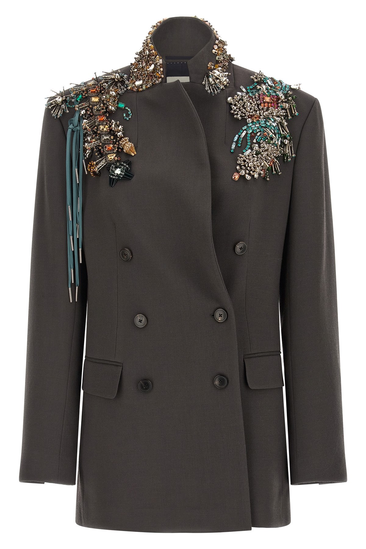 Dries Van Noten 'bafya' Blazer In Gray