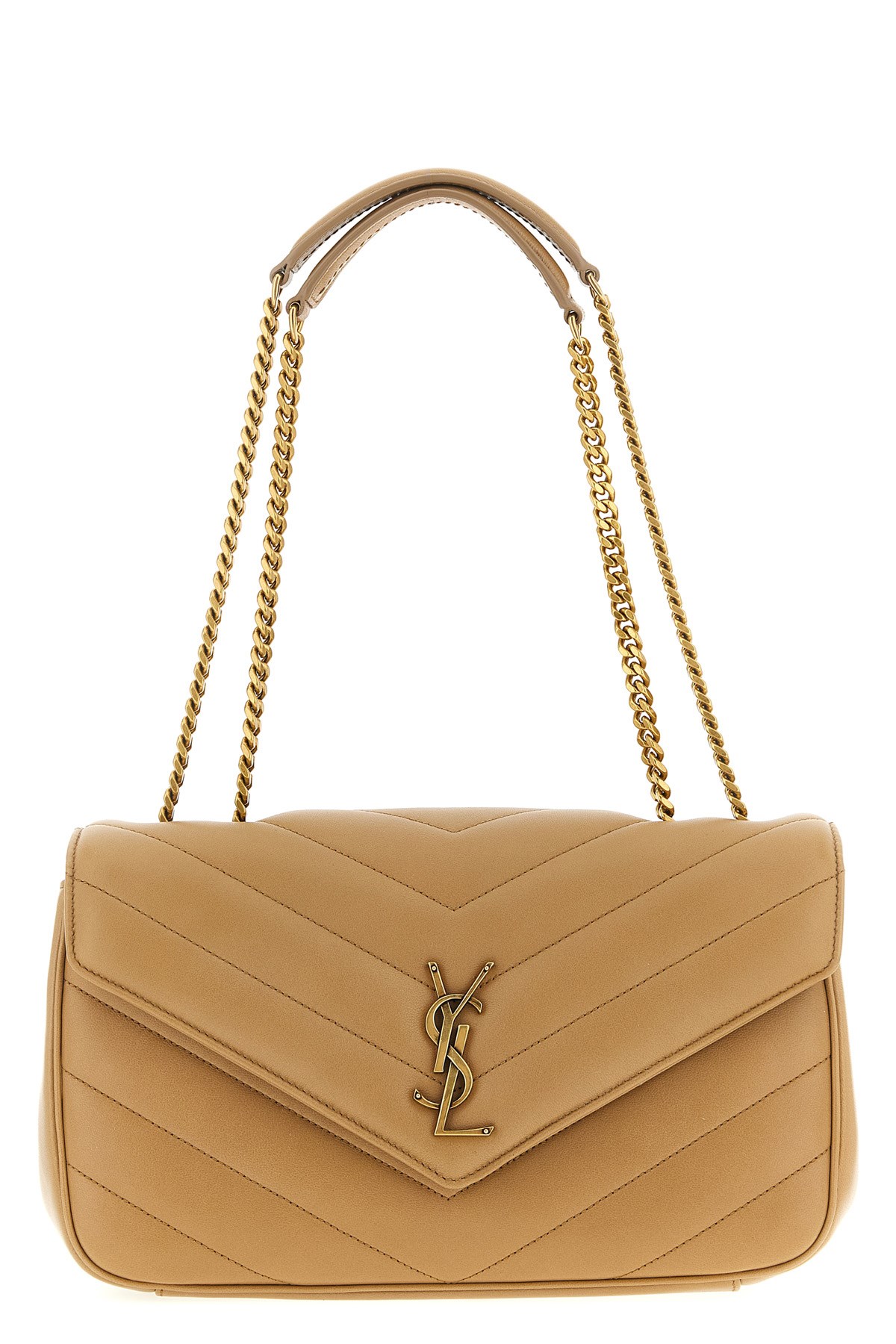 Saint Laurent Medium Loulou Quilted Leather Crossbody Bag In Brown