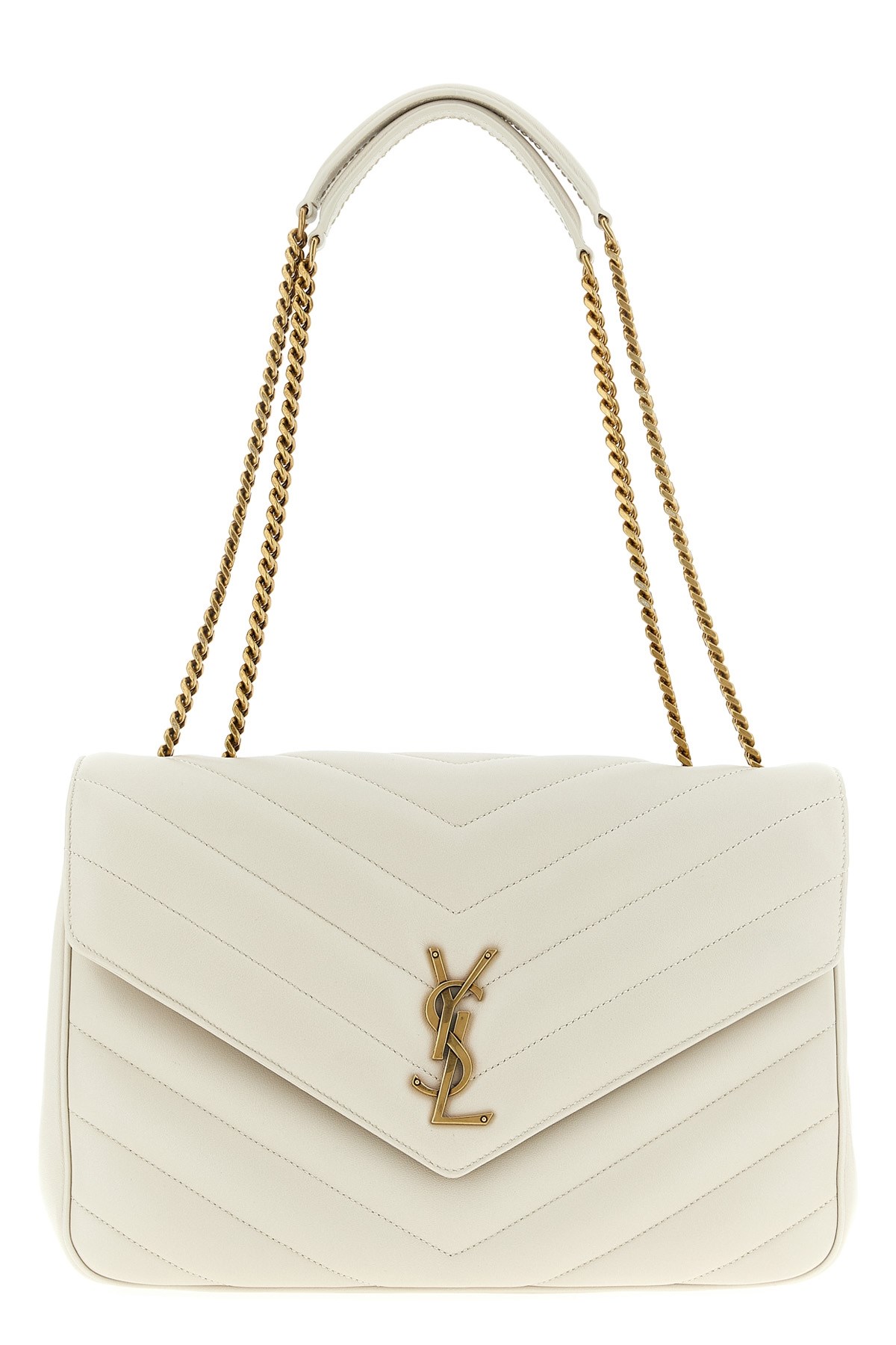 Saint Laurent Loulou Large Shoulder Bag In Sand