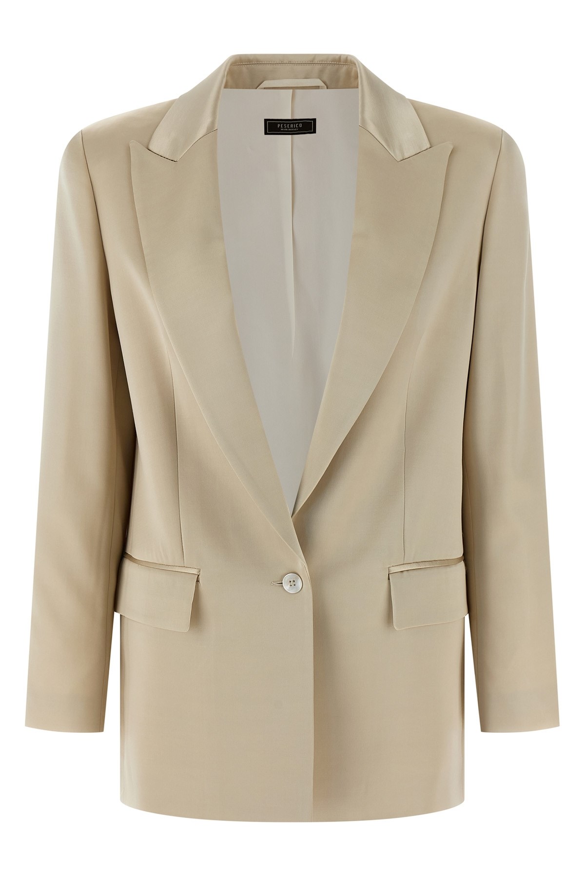 Peserico Satin Blazer Blazers Beige In Neutral