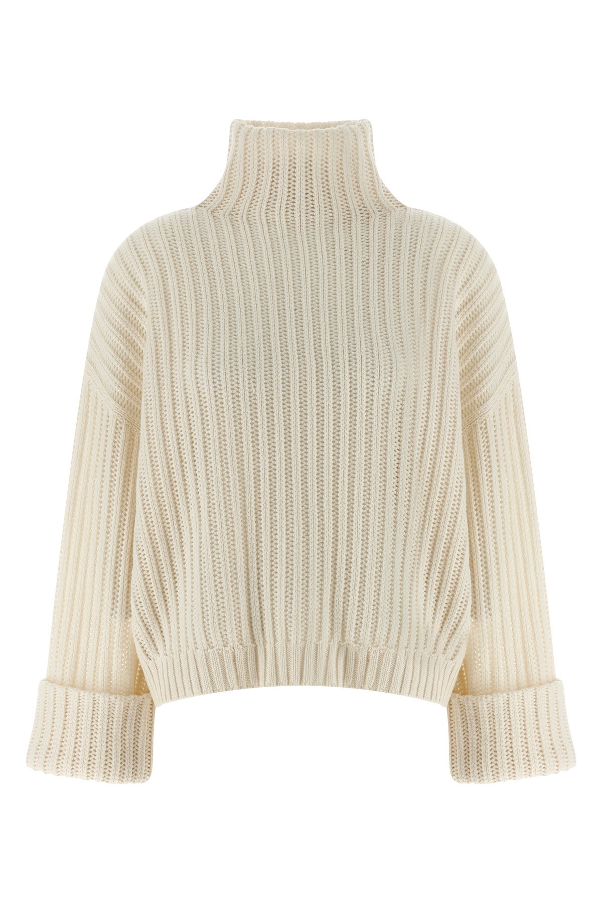 Brunello Cucinelli Cropped Cashmere Turtleneck Knit Sweater In Brown
