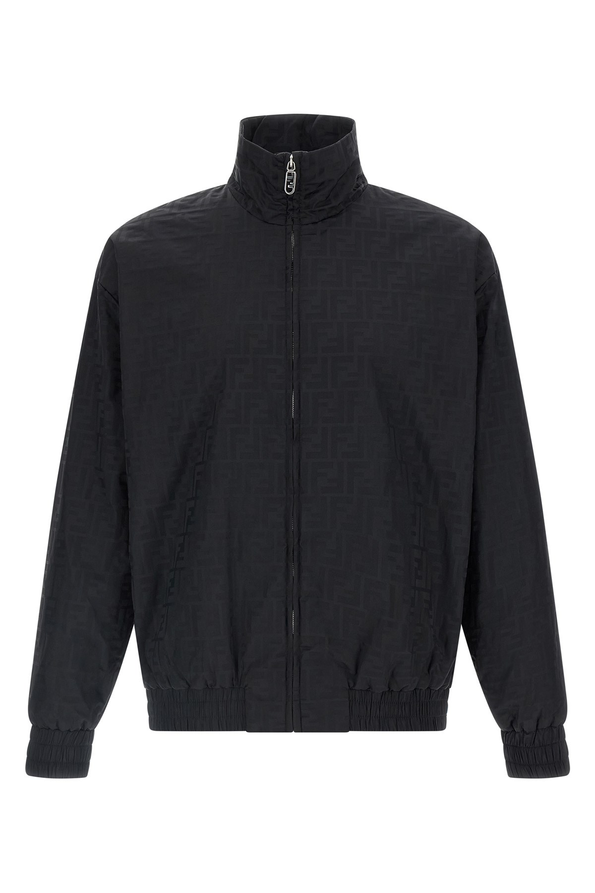 Fendi Bomber Nylon Ff Puffer Jackets Black In Black