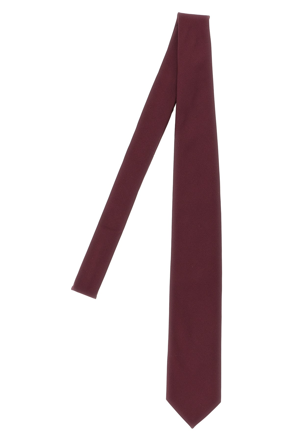 Pal Zileri Slim Textured Silk Tie With Keeper Loop In Burgundy
