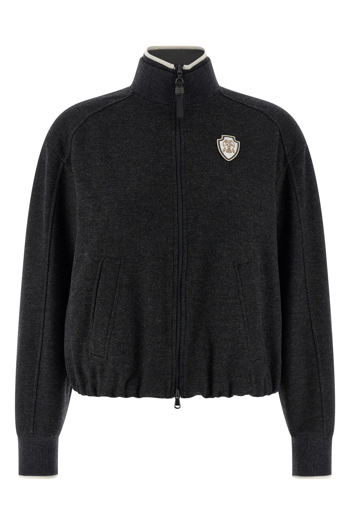 Brunello Cucinelli Heraldic Coat Of Arms Sweatshirt Gray In Black