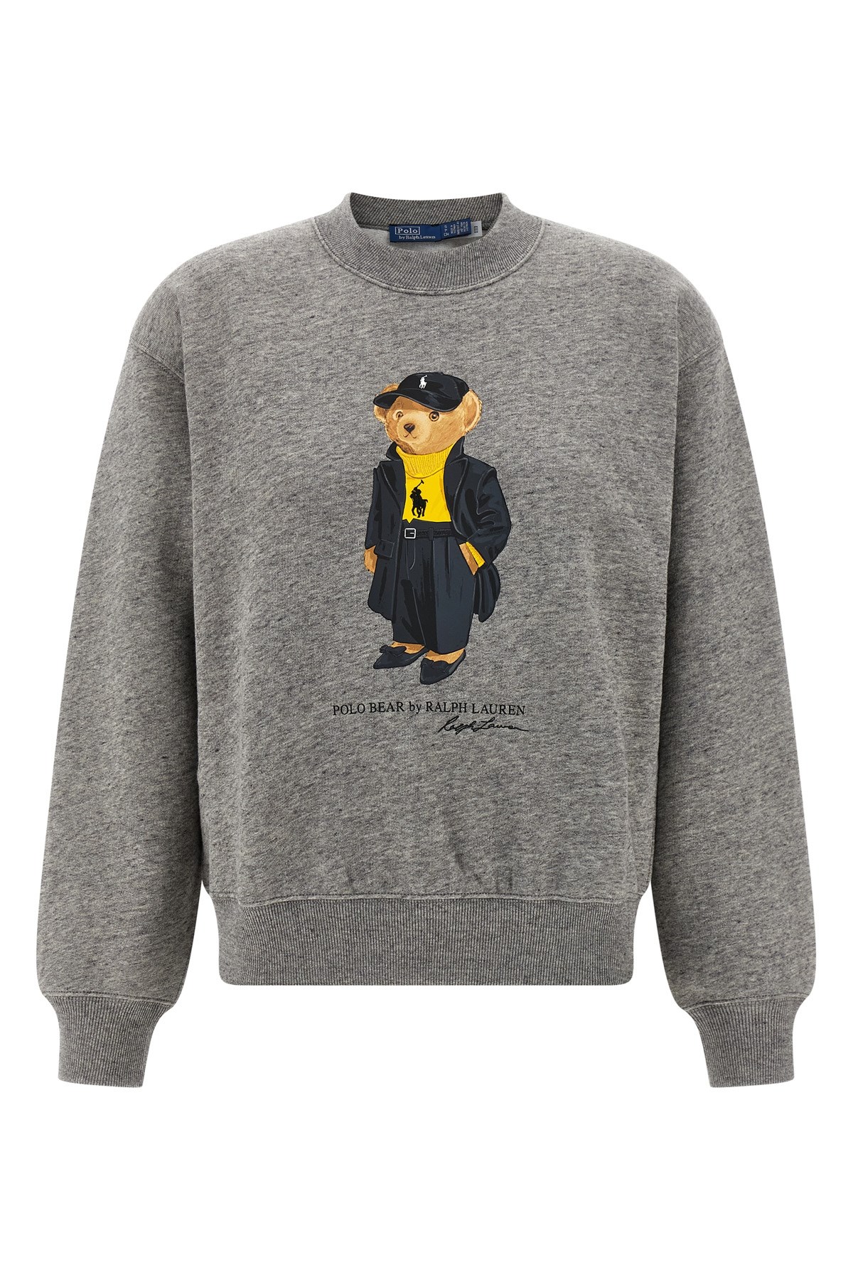 Polo Ralph Lauren Casual Cotton Blend Sweatshirt With Graphic Print In Gray
