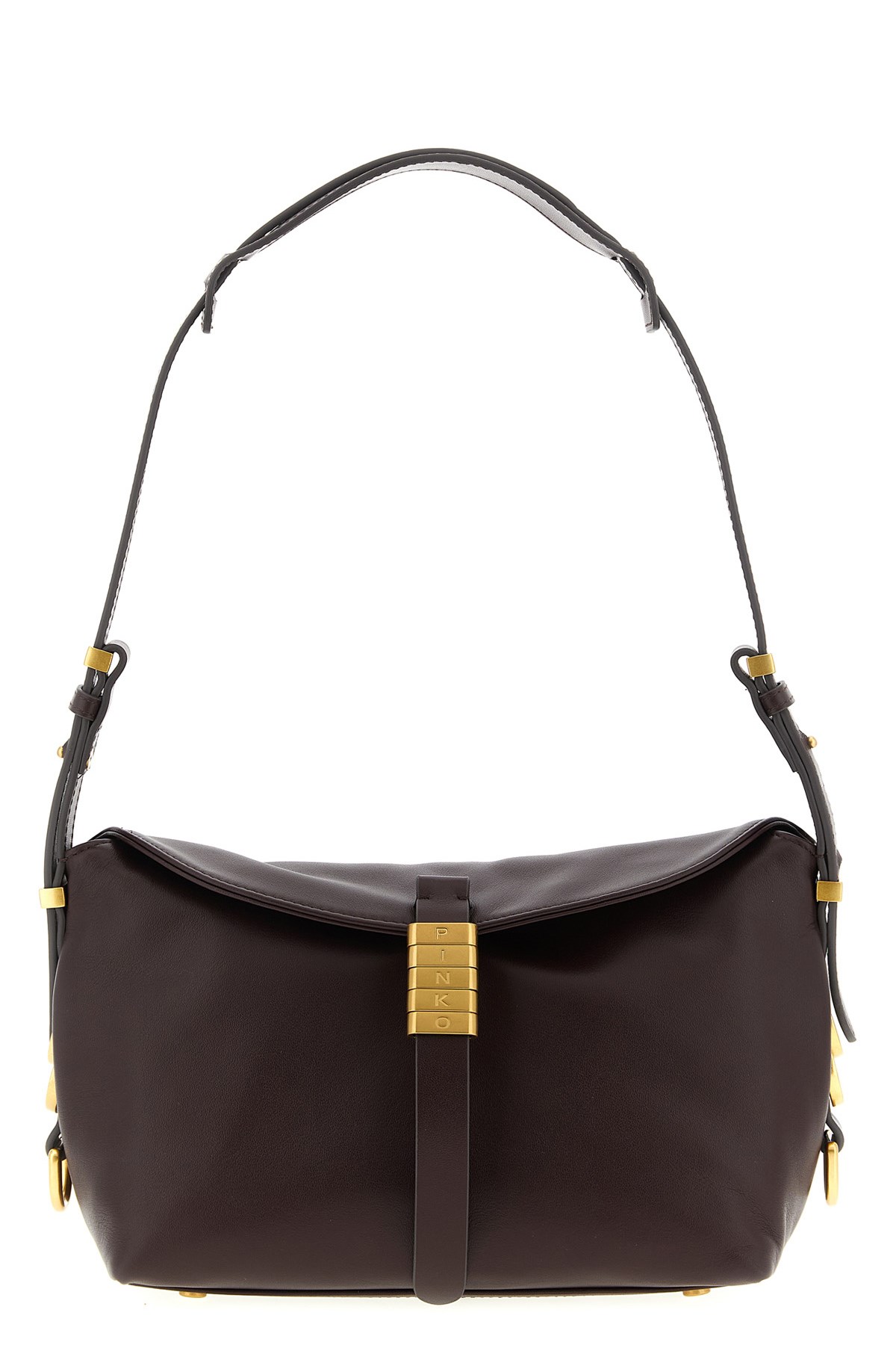 Pinko Saddle Baguette Small Shoulder Bag In Burgundy