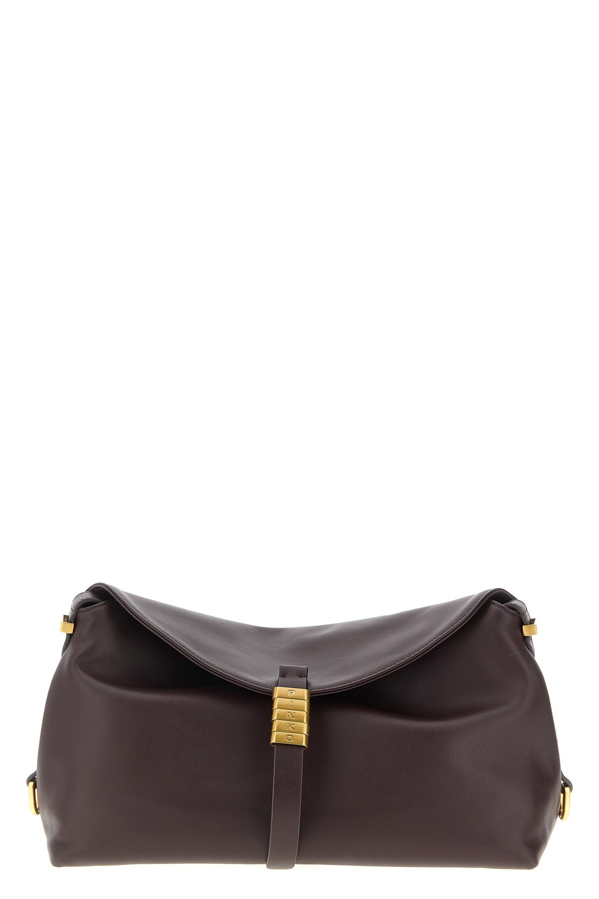 Pinko Classic Saddle Baguette Medium Shoulder Bag In Burgundy