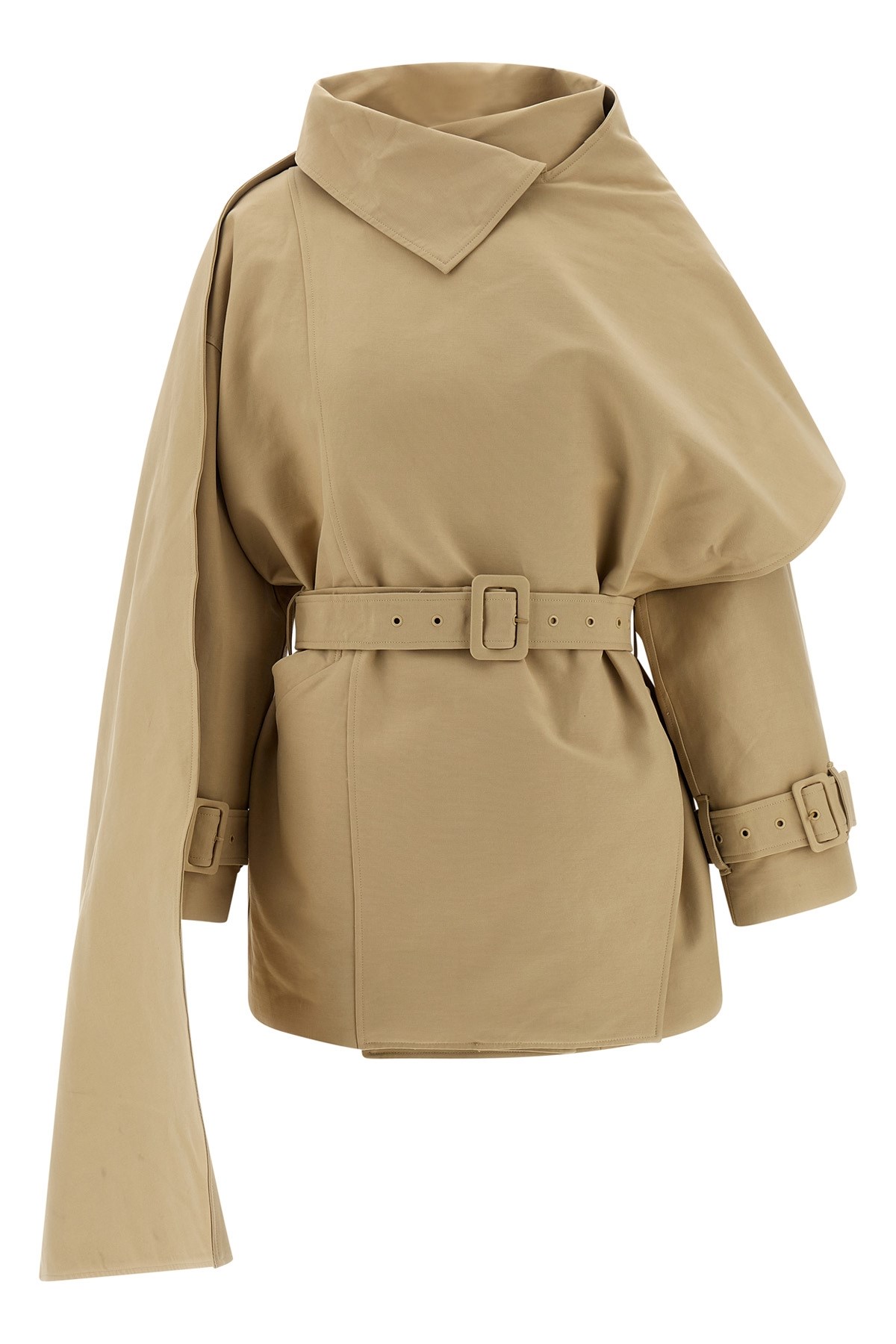 Entire Studios Mini Scarfcoat Coat In Brown