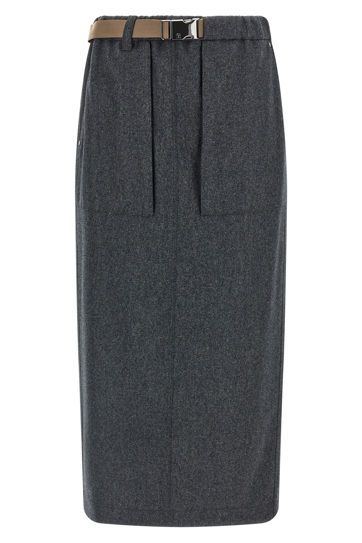 Brunello Cucinelli Elastic-waistband Monile Skirt In Black