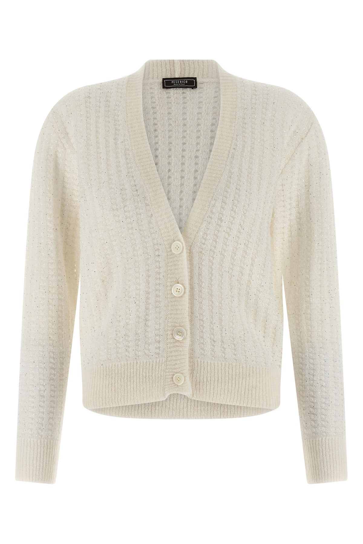 Peserico Tricot Cardigan Sweaters And Cardigans White In White