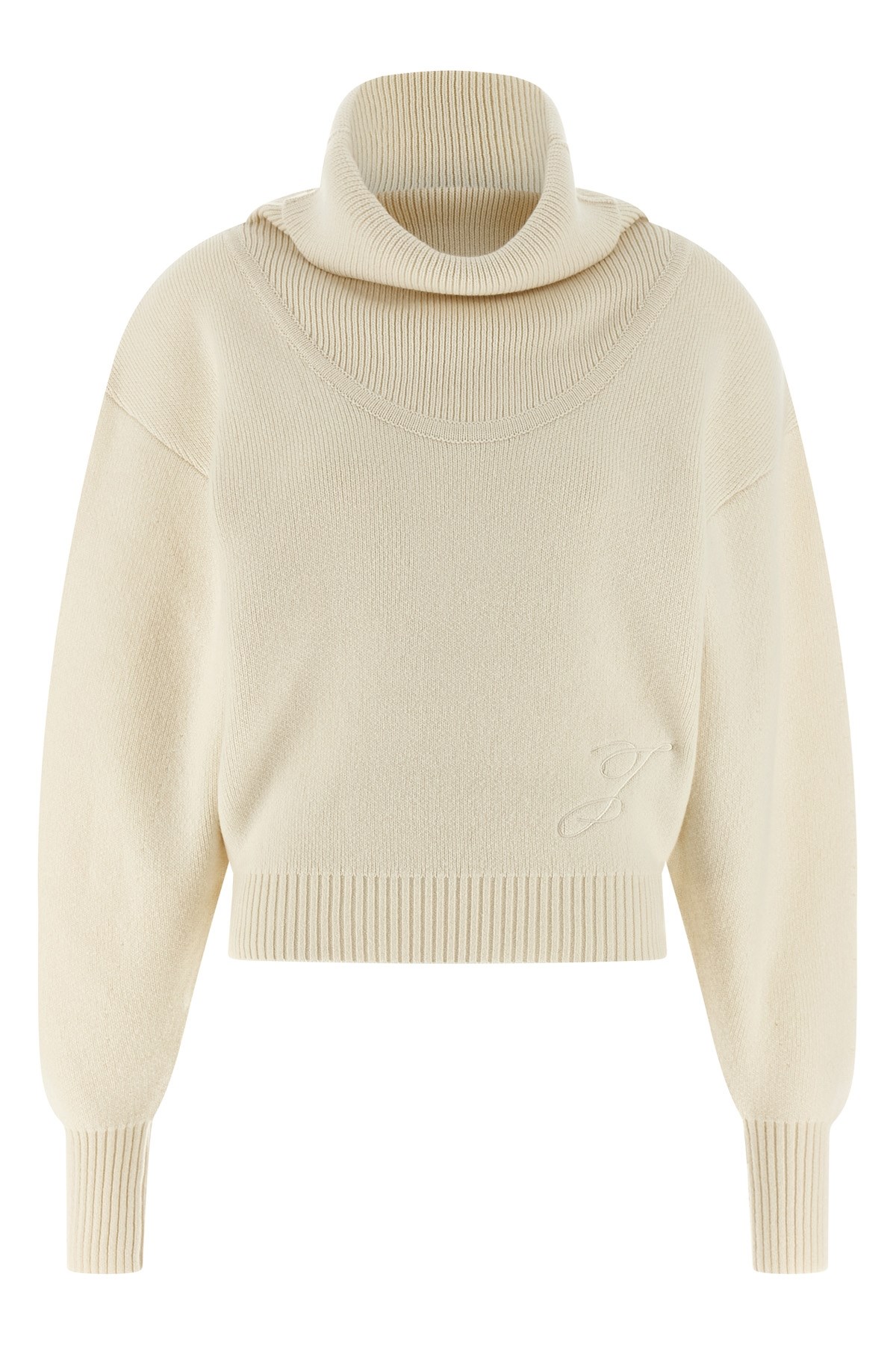 Jacquemus Cozy Turtleneck Sweater Dropped Shoulders In Neutral